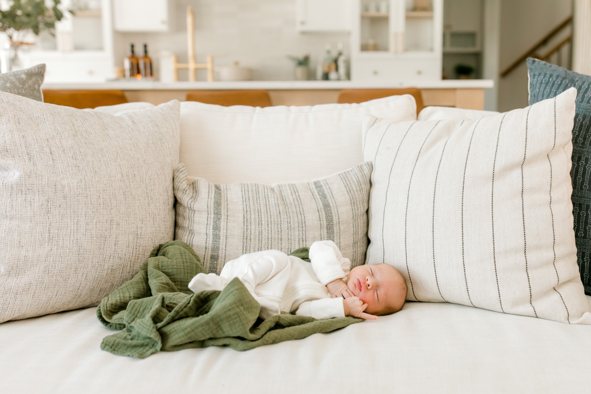 Modern In-Home Newborn Lifestyle Session in Michigan | Studio McGee style | Laurenda Marie Photography