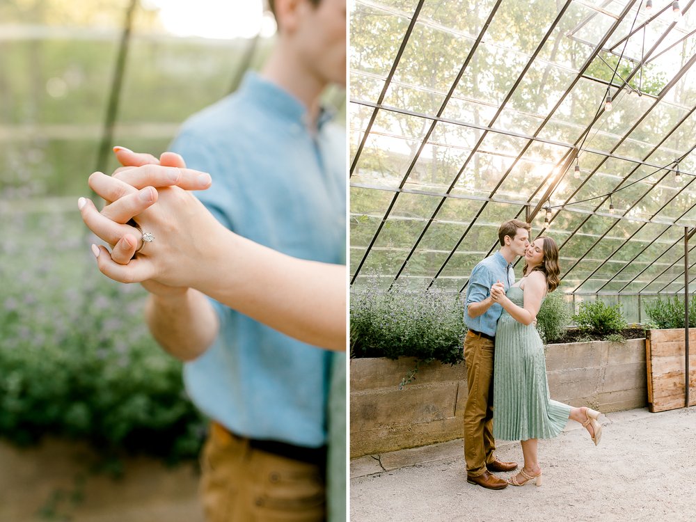 Glass House Community Engagement | Greenhouse Nursery Engagement Session in West Michigan | Laurenda Marie Photography