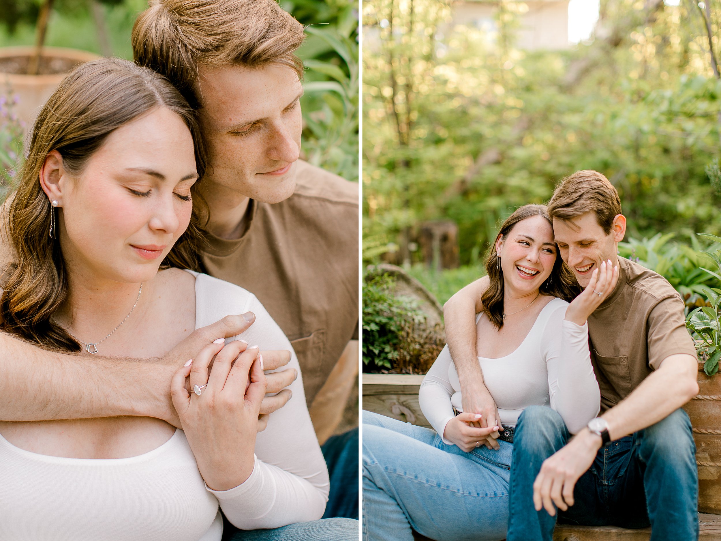 Glass House Community Engagement | Greenhouse Nursery Engagement Session in West Michigan | Laurenda Marie Photography