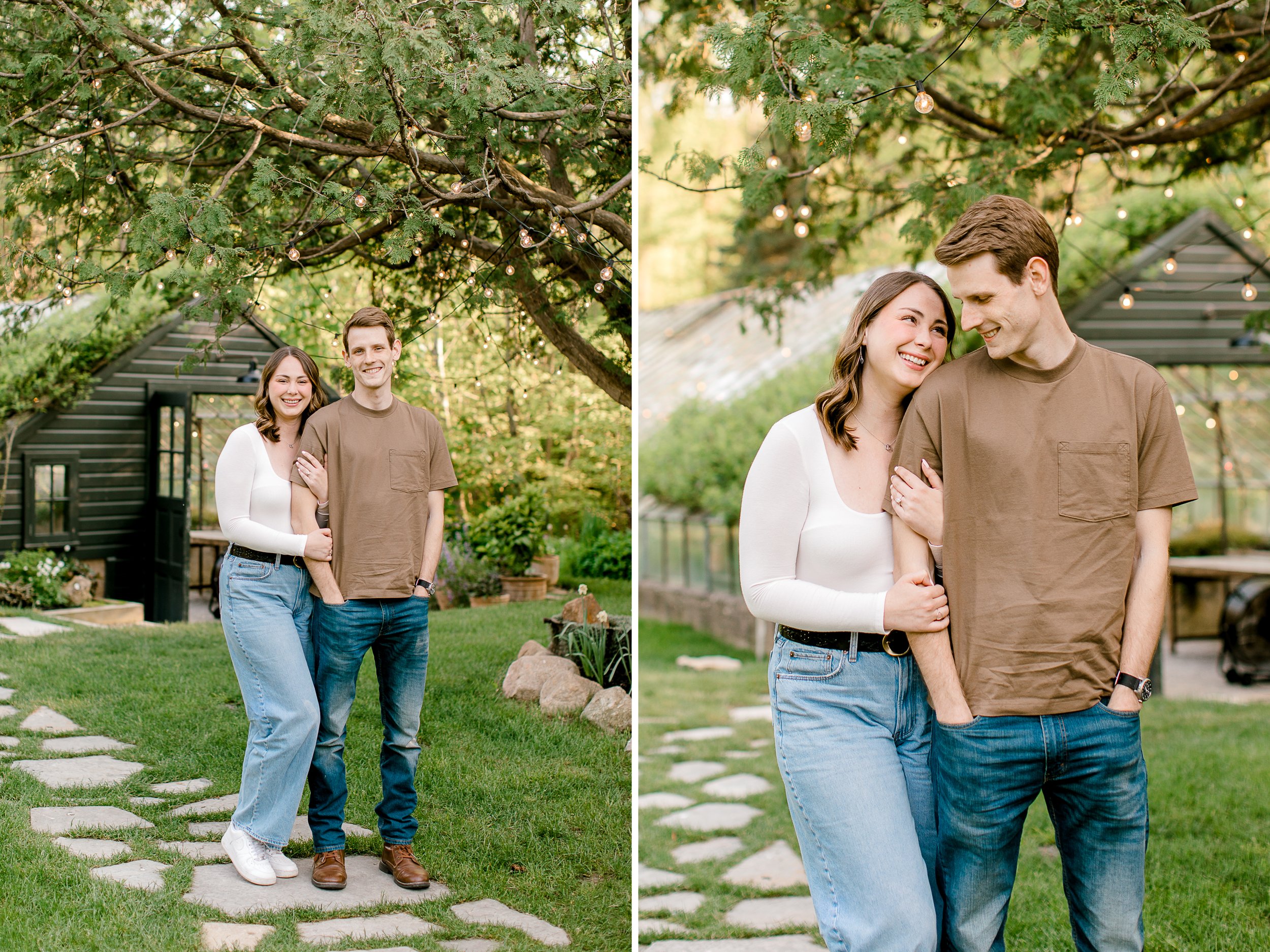 Glass House Community Engagement | Greenhouse Nursery Engagement Session in West Michigan | Laurenda Marie Photography