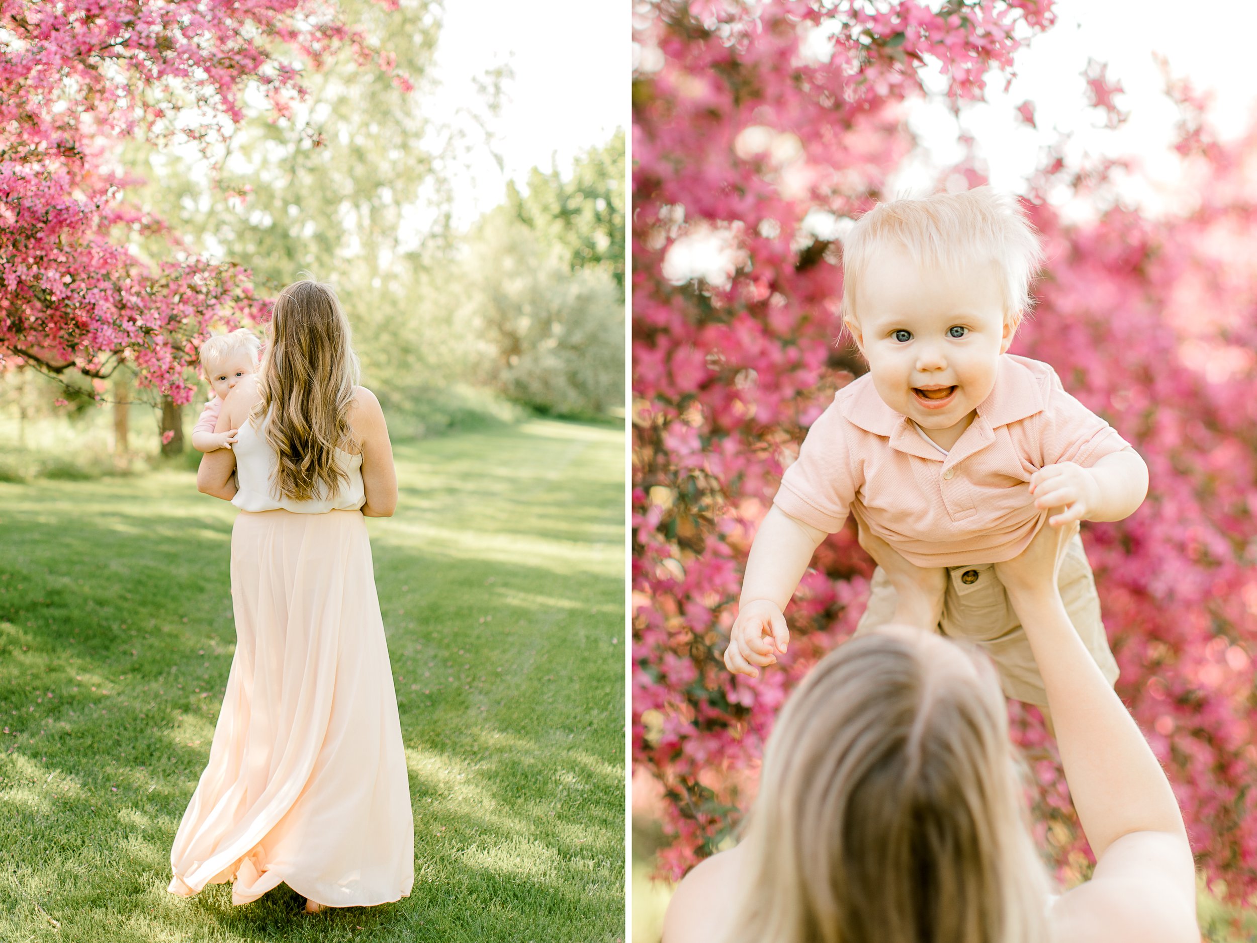 Pink Blossom Spring Mini Sessions in West Michigan