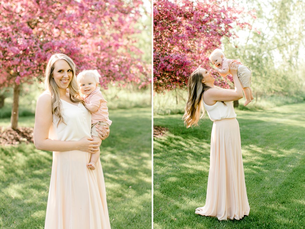 Pink Blossom Spring Mini Sessions in West Michigan