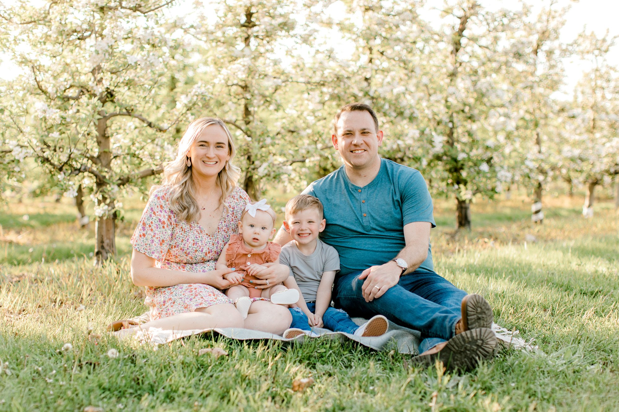 Apple Blossom Family Session in Michigan | Family of 4 Wardrobe | Laurenda Marie Photography