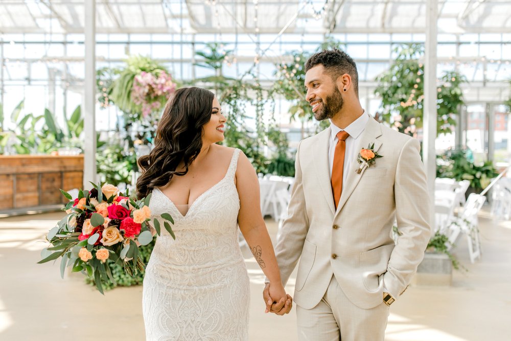 Greenhouse wedding in West Michigan at The Downtown Market GR | Modern Timeless Wedding |  Laurenda Marie Photography