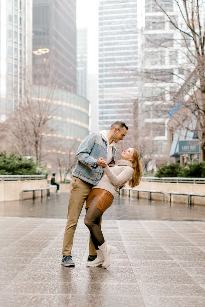 Chicago Wrigley Building Engagement Session | Timeless Wedding Photography | Laurenda Marie Photography