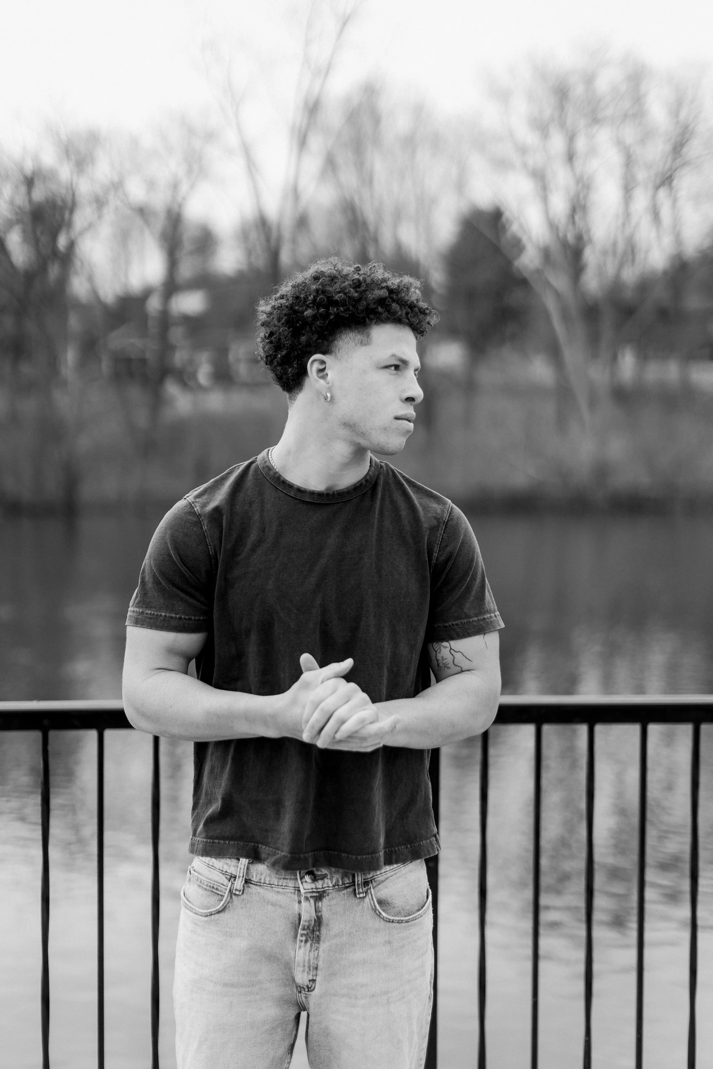 Mens model portfolio photo shoot | outdoor portfolio photos | MSU football player model | Unique Models and Talent | Laurenda Marie Photography 
