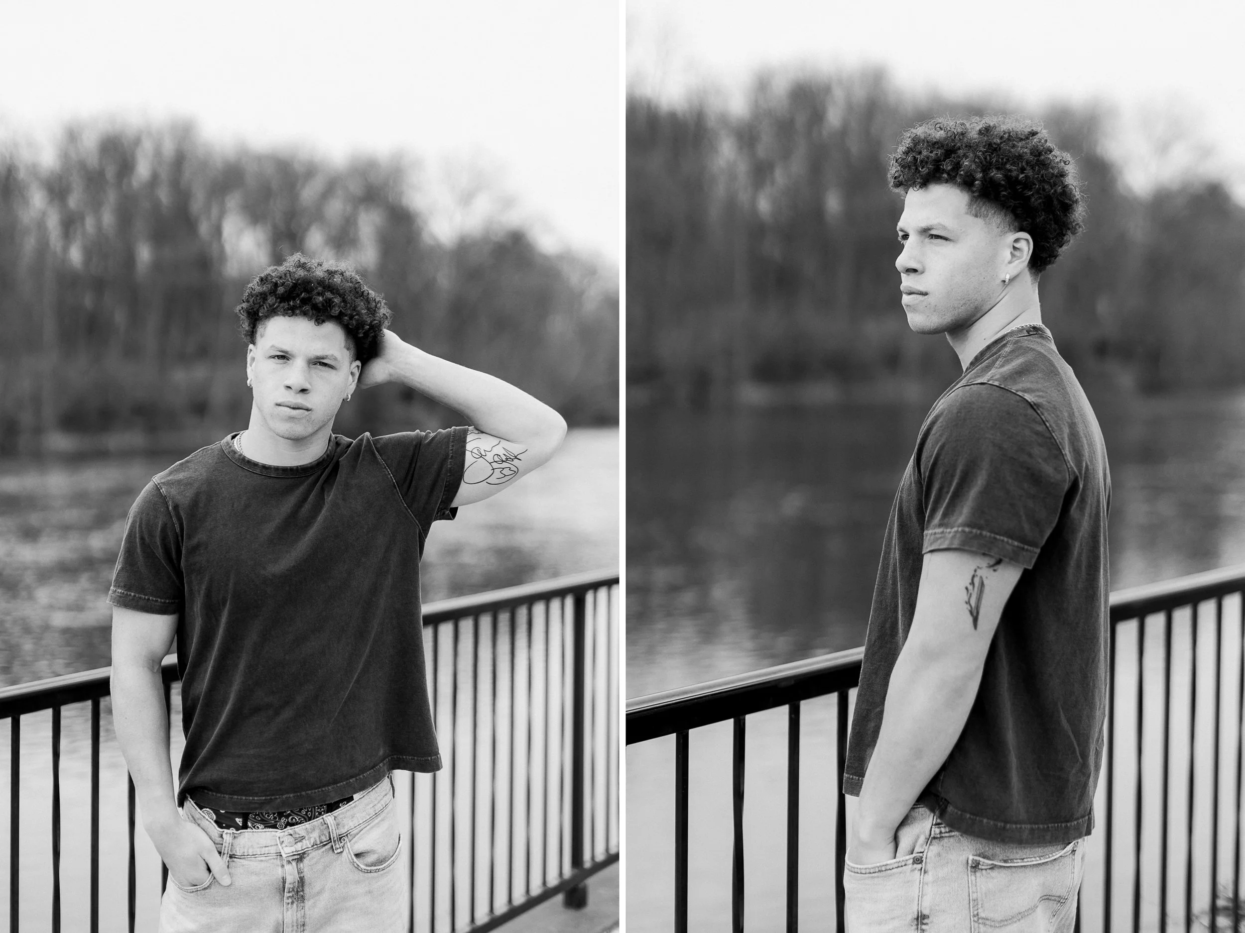Mens model portfolio photo shoot | outdoor portfolio photos | MSU football player model | Unique Models and Talent | Laurenda Marie Photography 