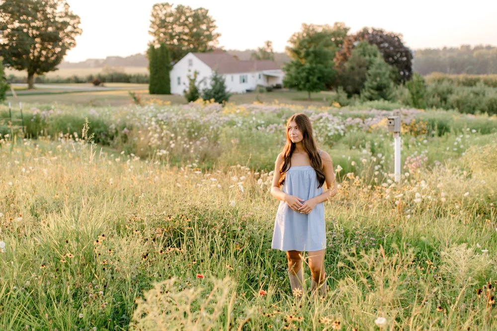 Senior girl portrait session | West Michigan Senior Photos | Wildflower field senior photos | Laurenda Marie Photography | Grand Rapids Photographer