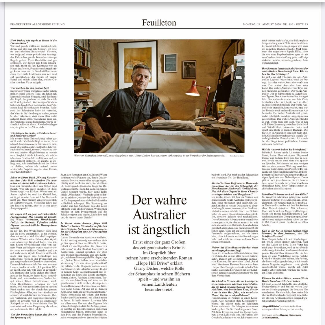 Recent pic of one my favourite crime authors. #frankfurterallgemeine