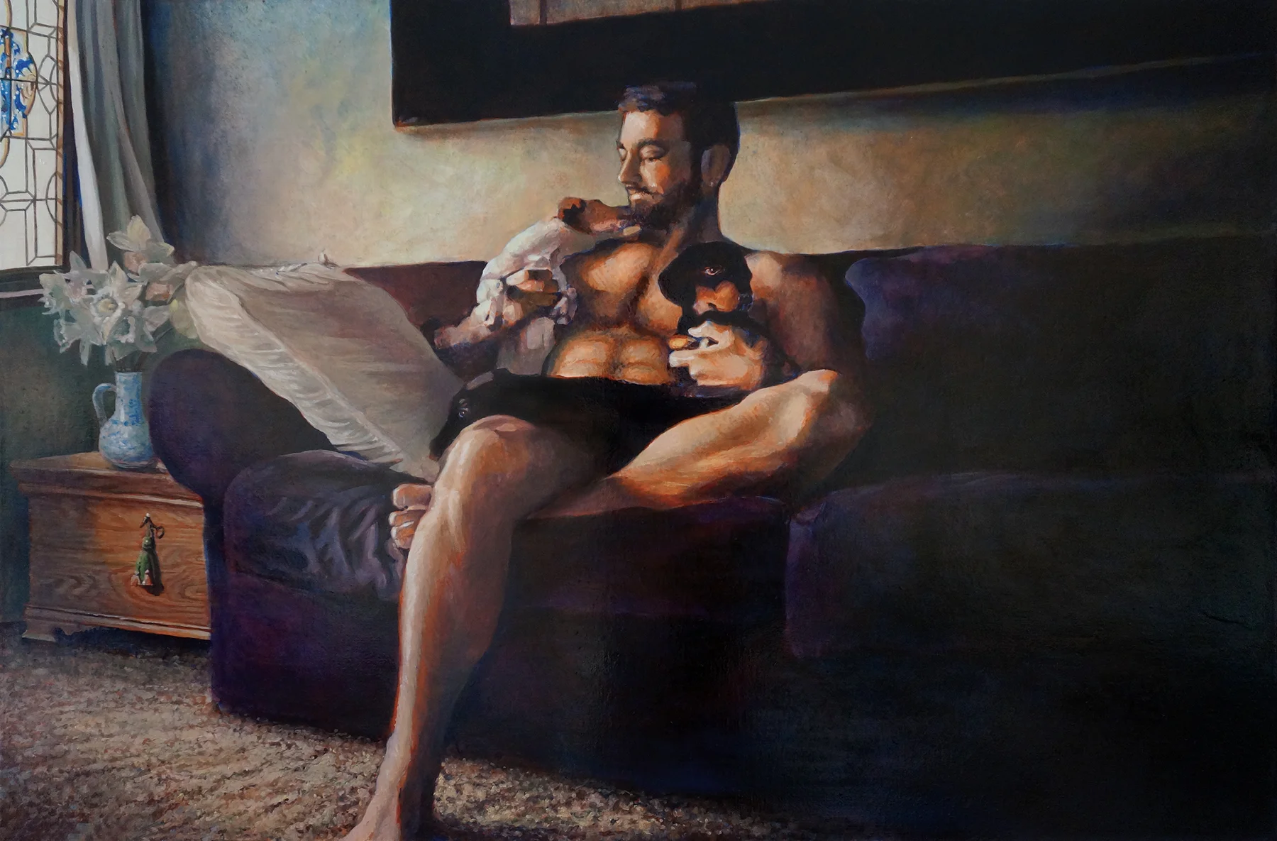 Man with Two Dogs