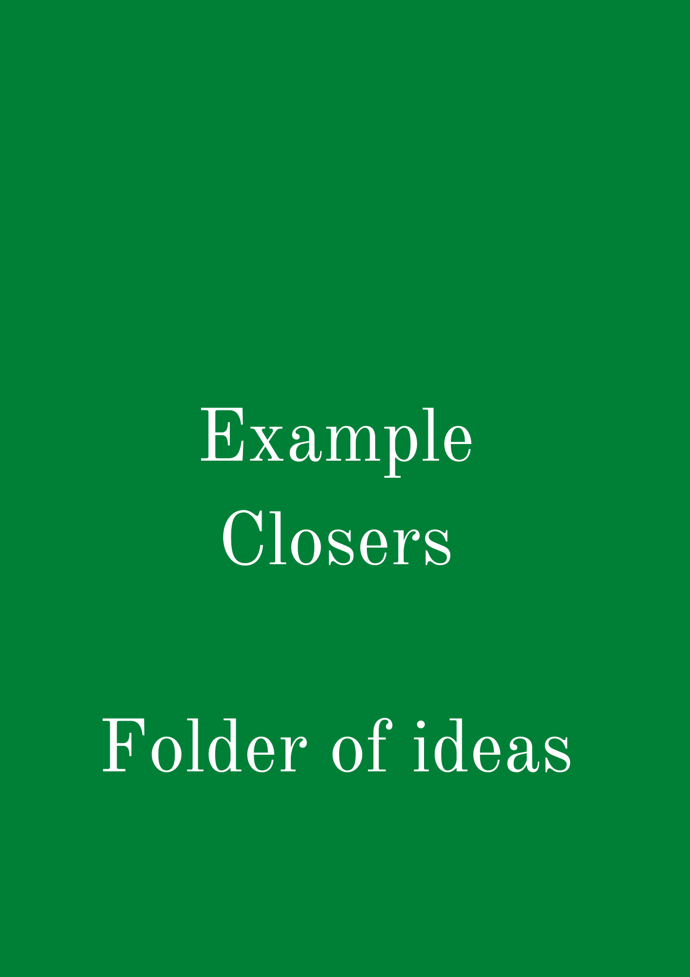 Example Closers - Folder