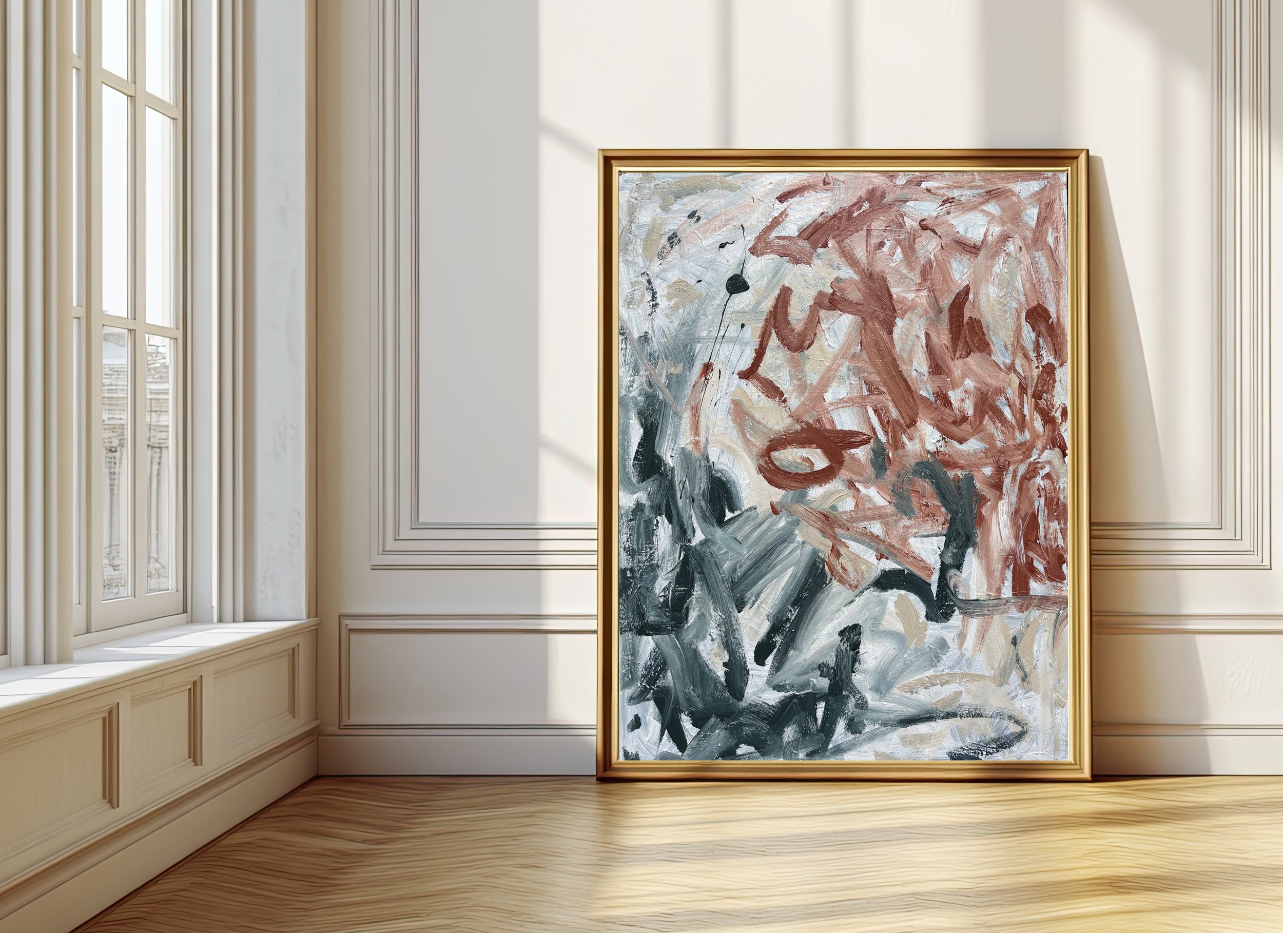 Becoming, 36 x 48" H, Acrylic on canvas, 2025