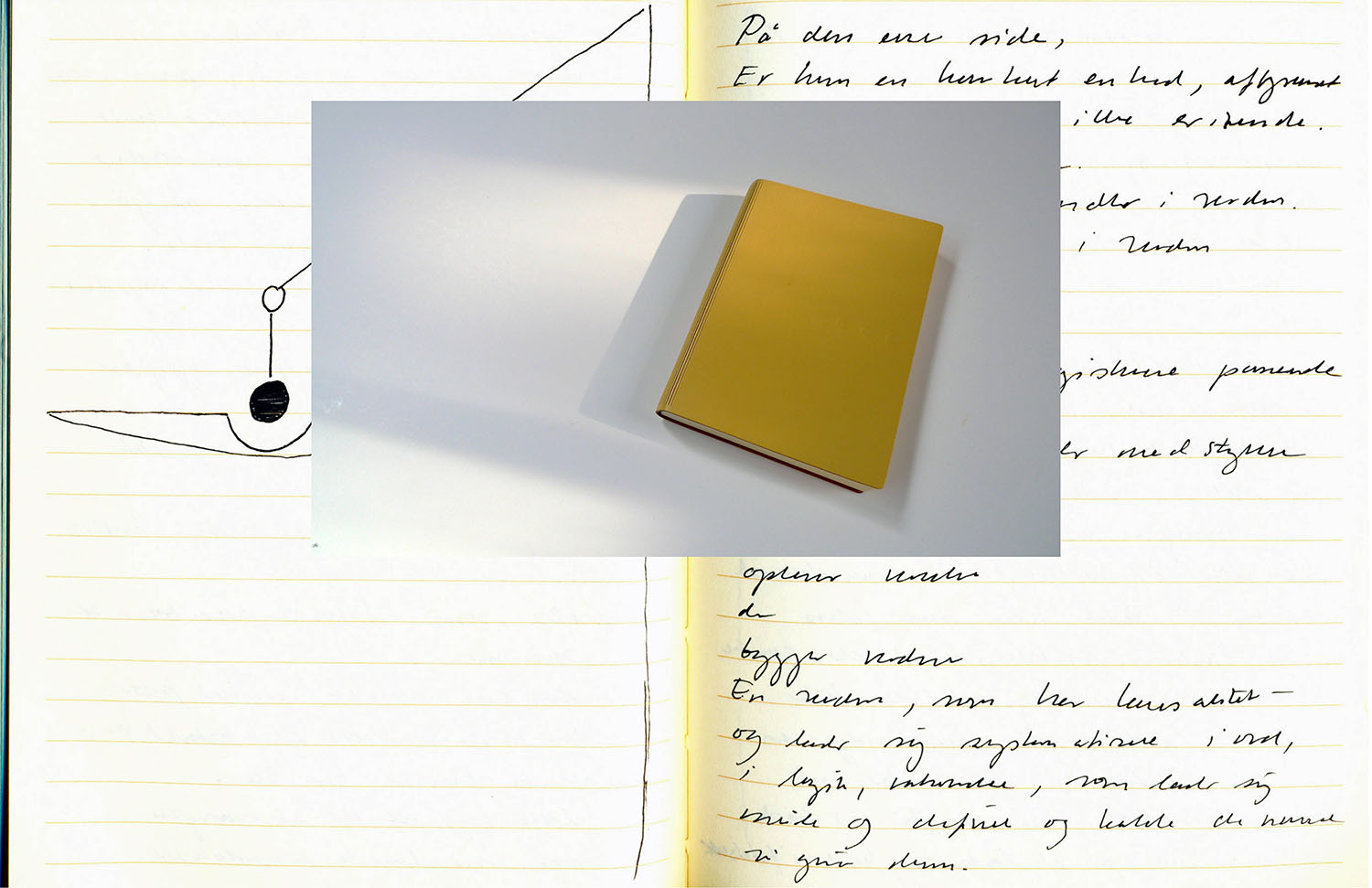 2013, Yellow - Ode to Balance Helene Lundbye Petersen, Yellow - Ode to Balance, 2013, Calligraphic Manuscript, 294 pages handwritten in New York. Lined white paper, yellow leather cover. 17 x 12.5 x 1.8 cm.