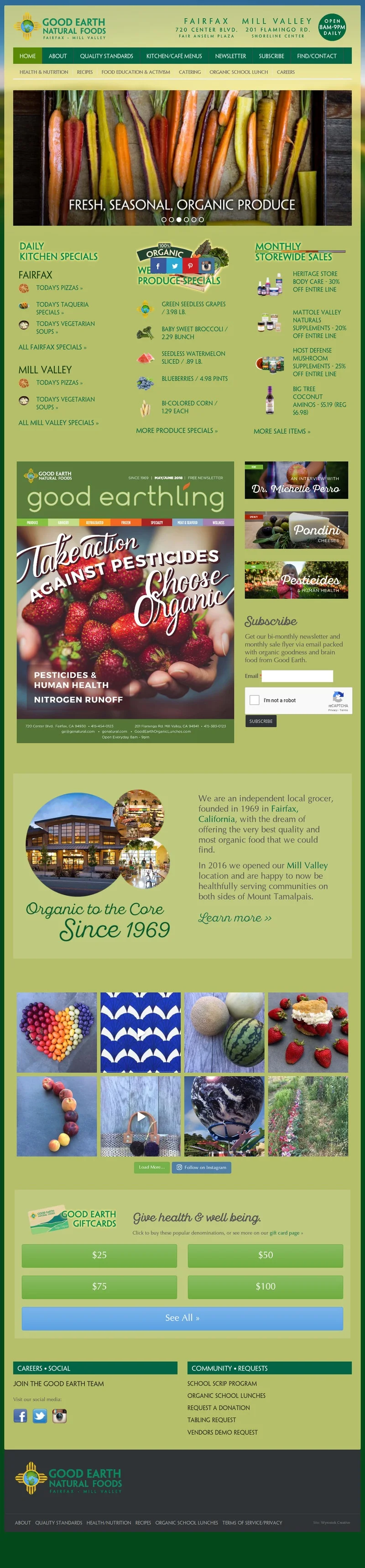 Home page of the old website.