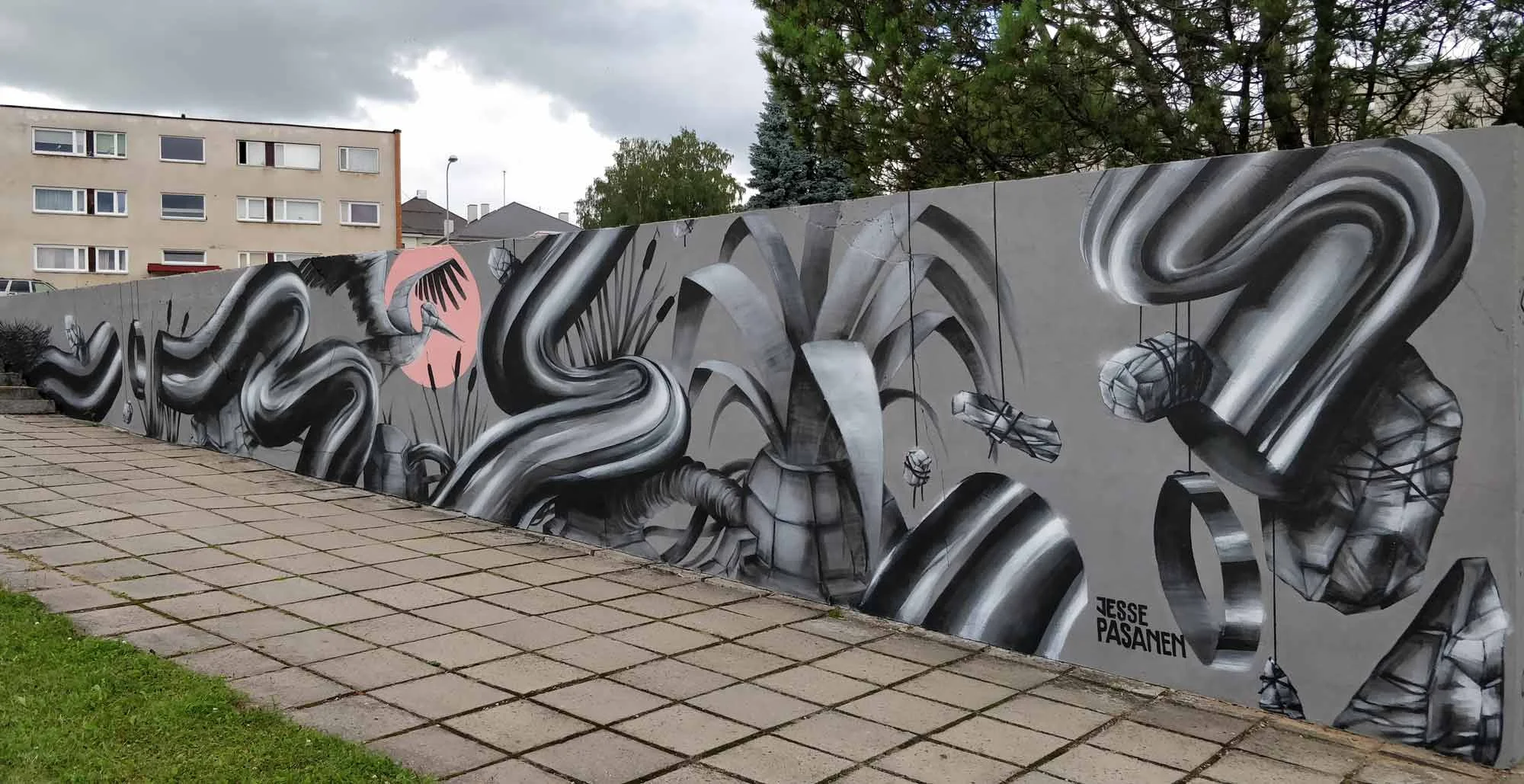 Wall painting for Rural Urban Art 2018 in Põlva, Estonia
