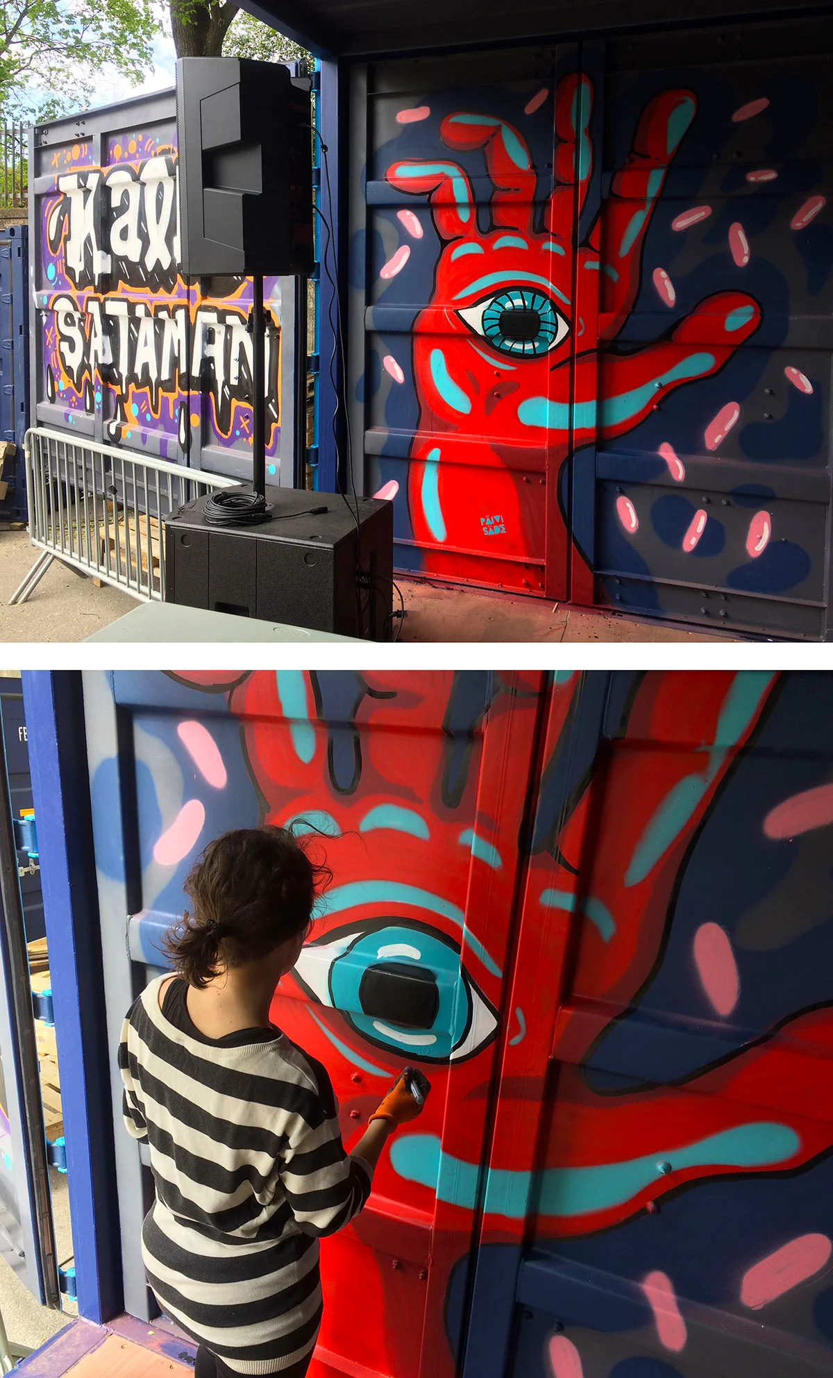 Hamsa Hand (2018). Kalasataman Vapaakaupunki, Helsinki.