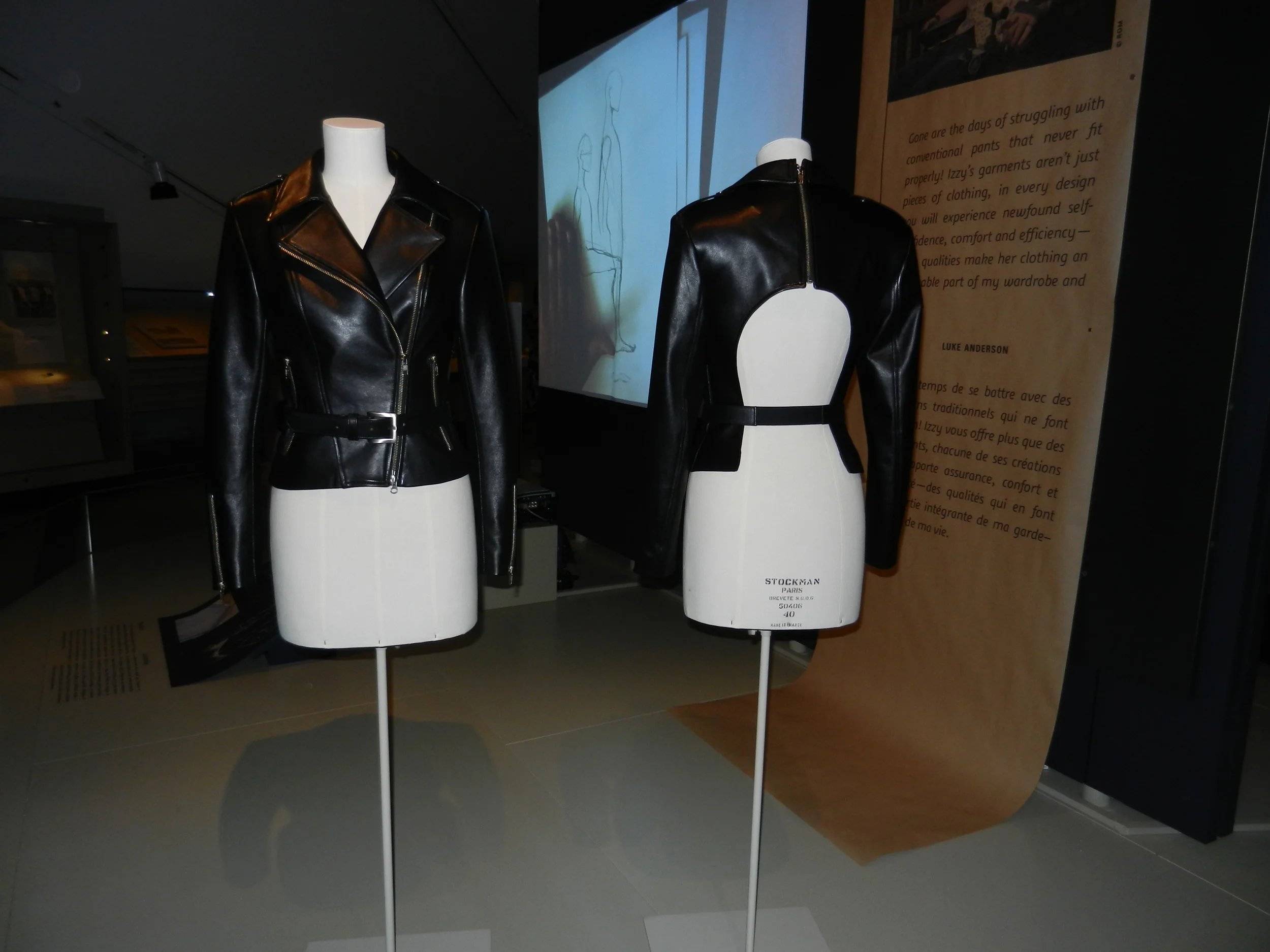 Picture of two bust forms displaying different angles of leather jacket