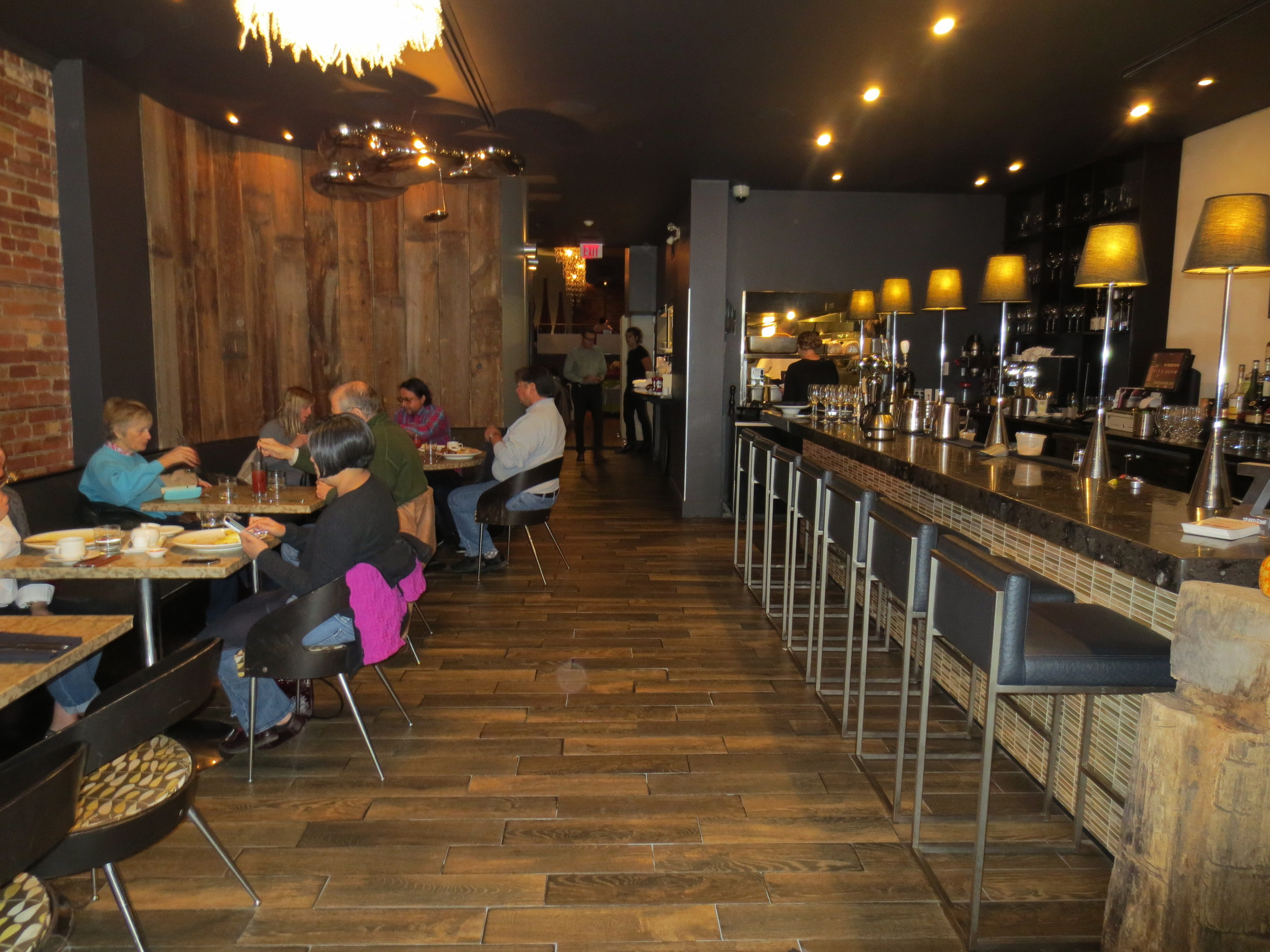 Spacious dining area in Globe Bistro