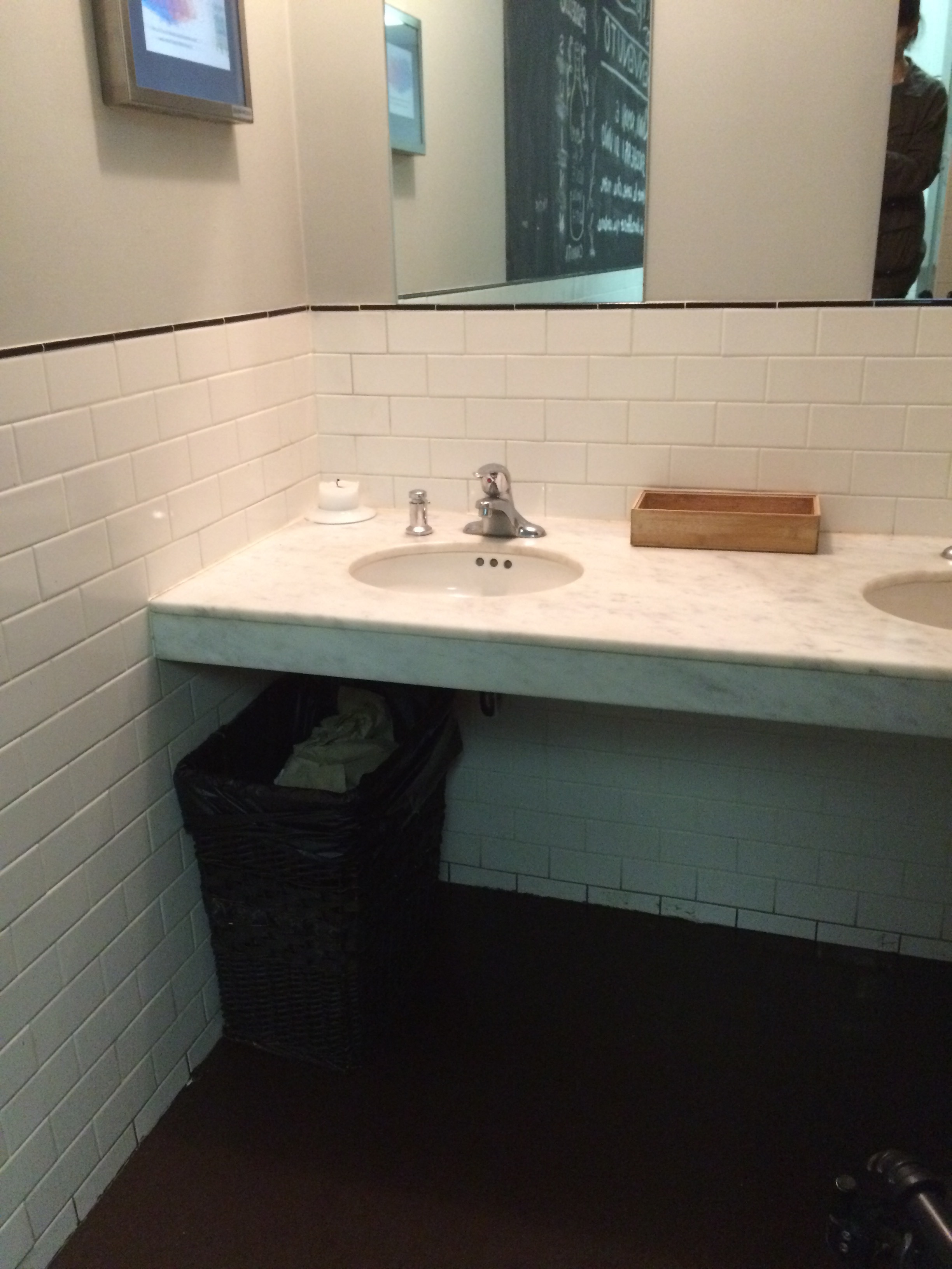 Picture of floating sink in washroom