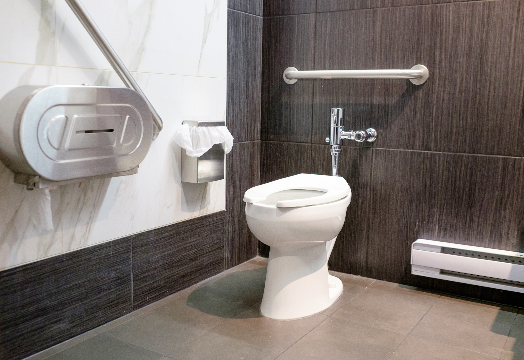 Picture of accessible washroom with grab bars