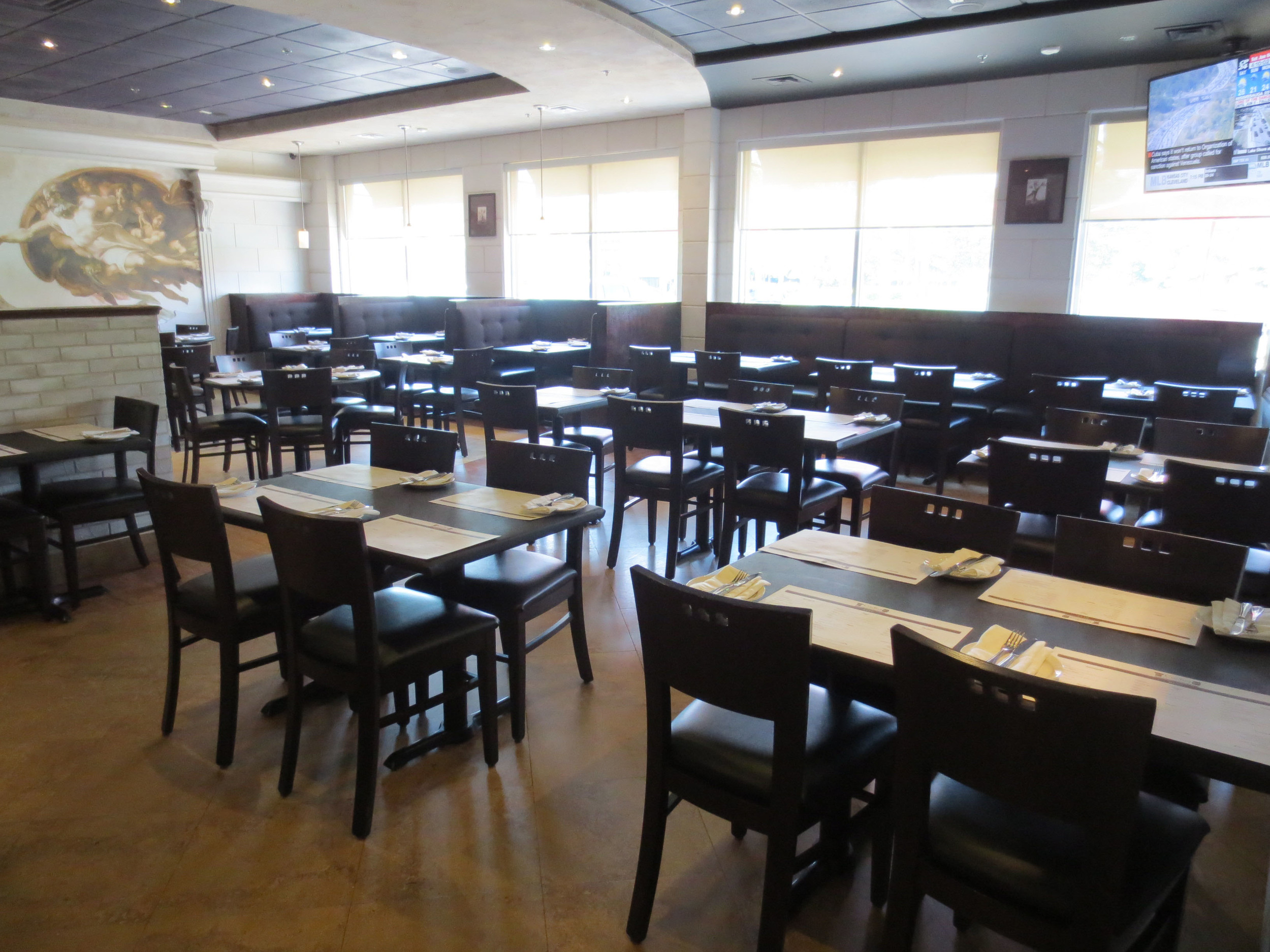 Picture of main dining area with all standard height seating