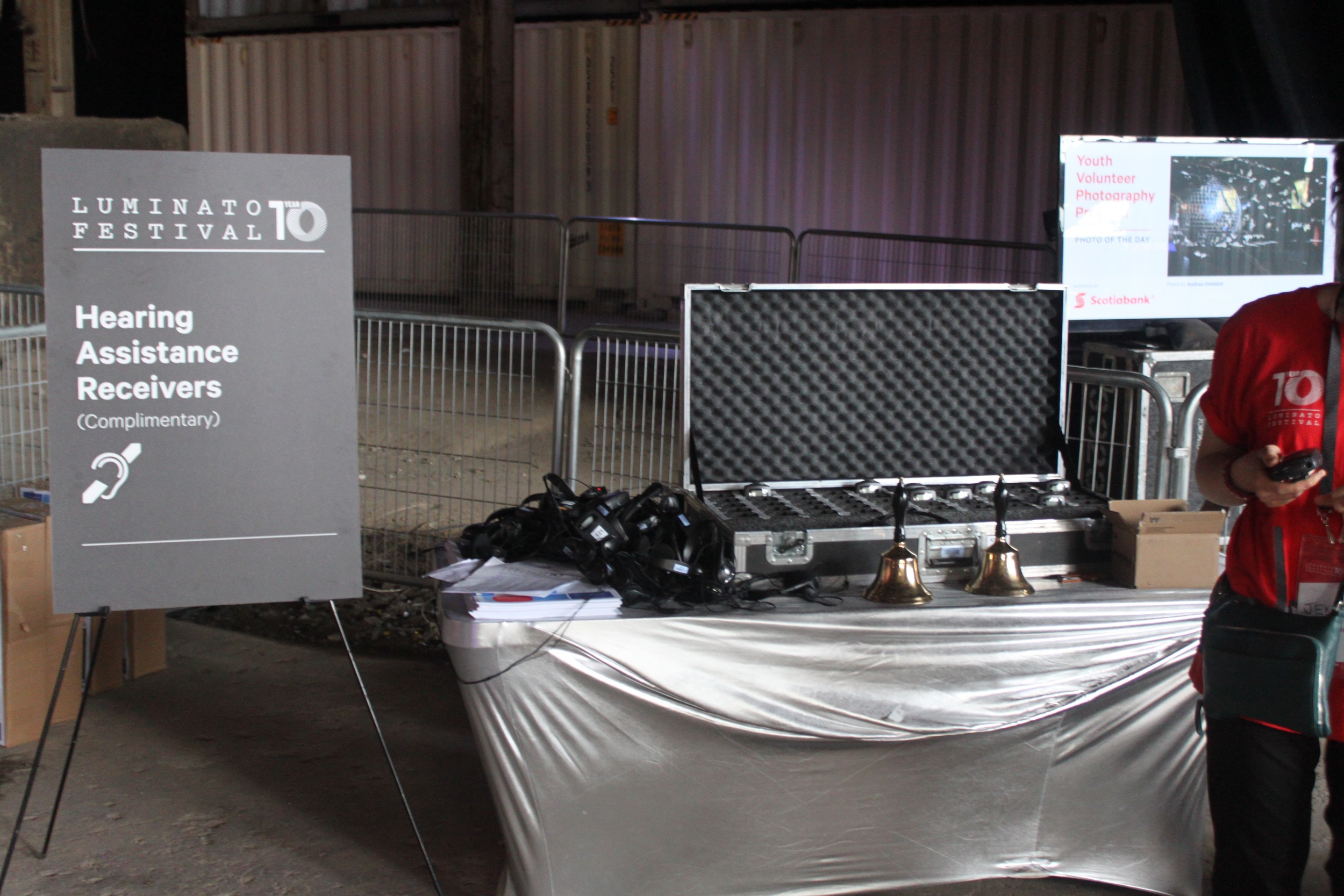 Picture of the booth containing the Hearing Assistance Receivers