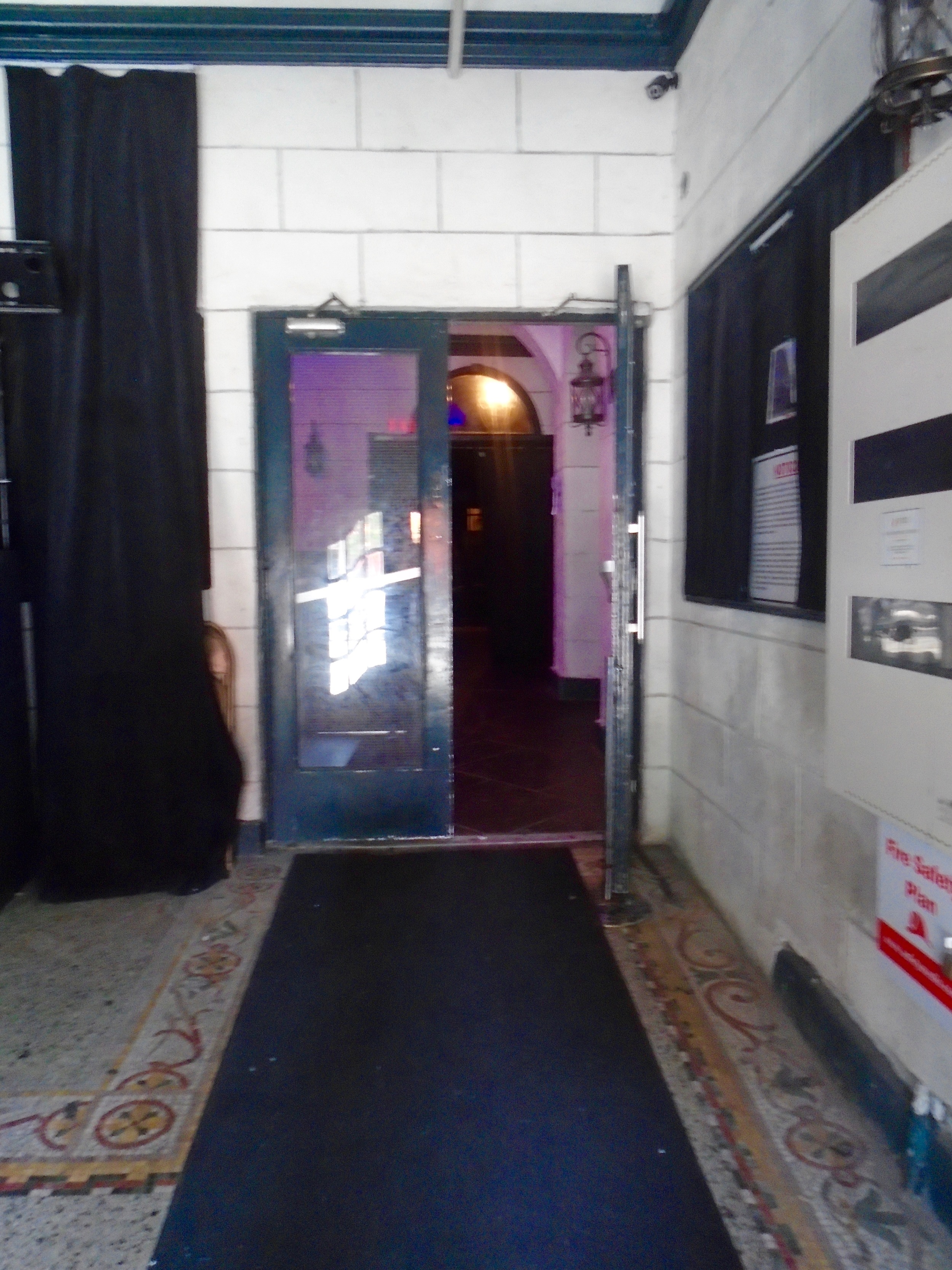 Picture of double doors upon entering venue