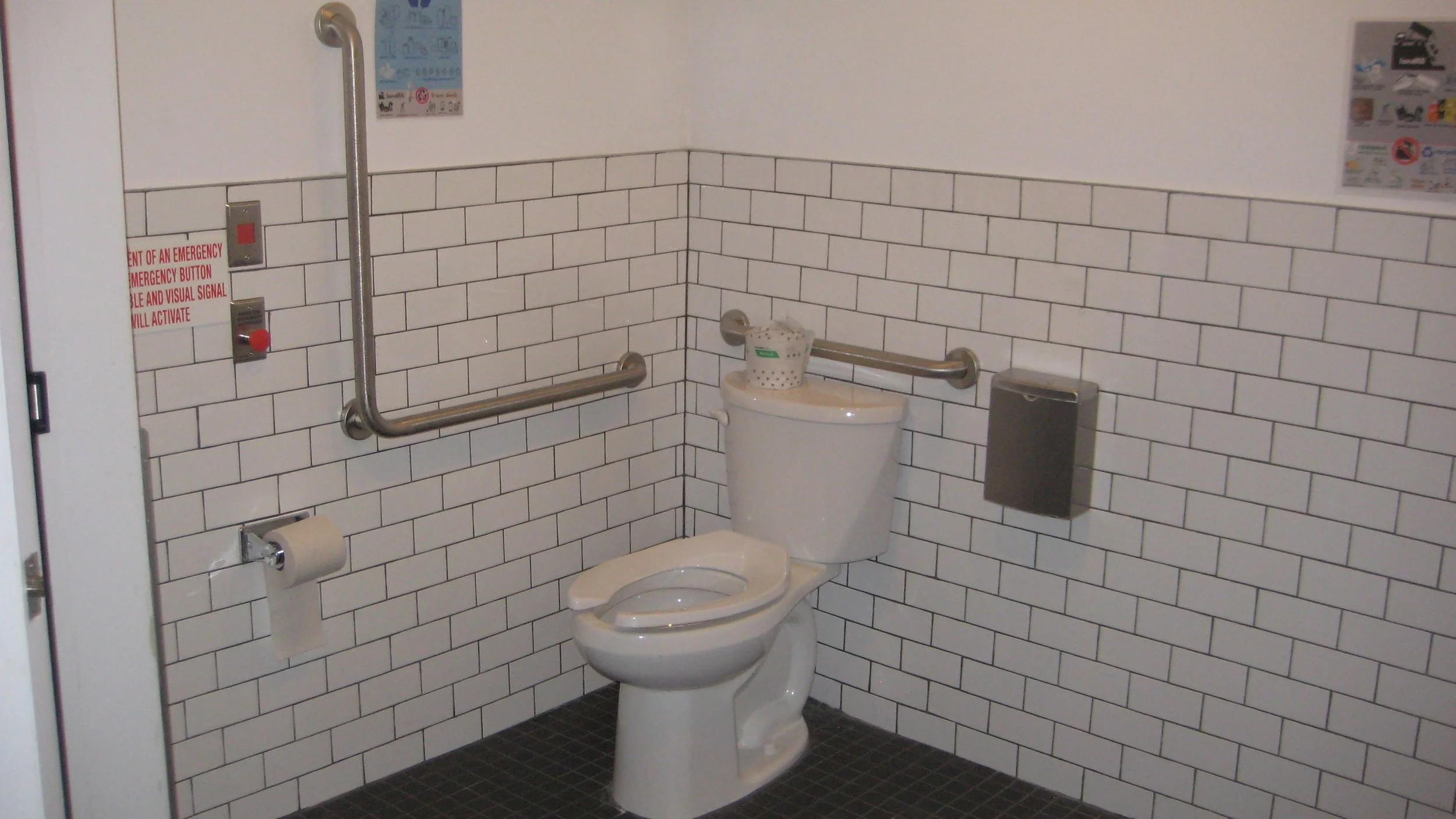 Picture of the accessible washroom including 2 grab bars