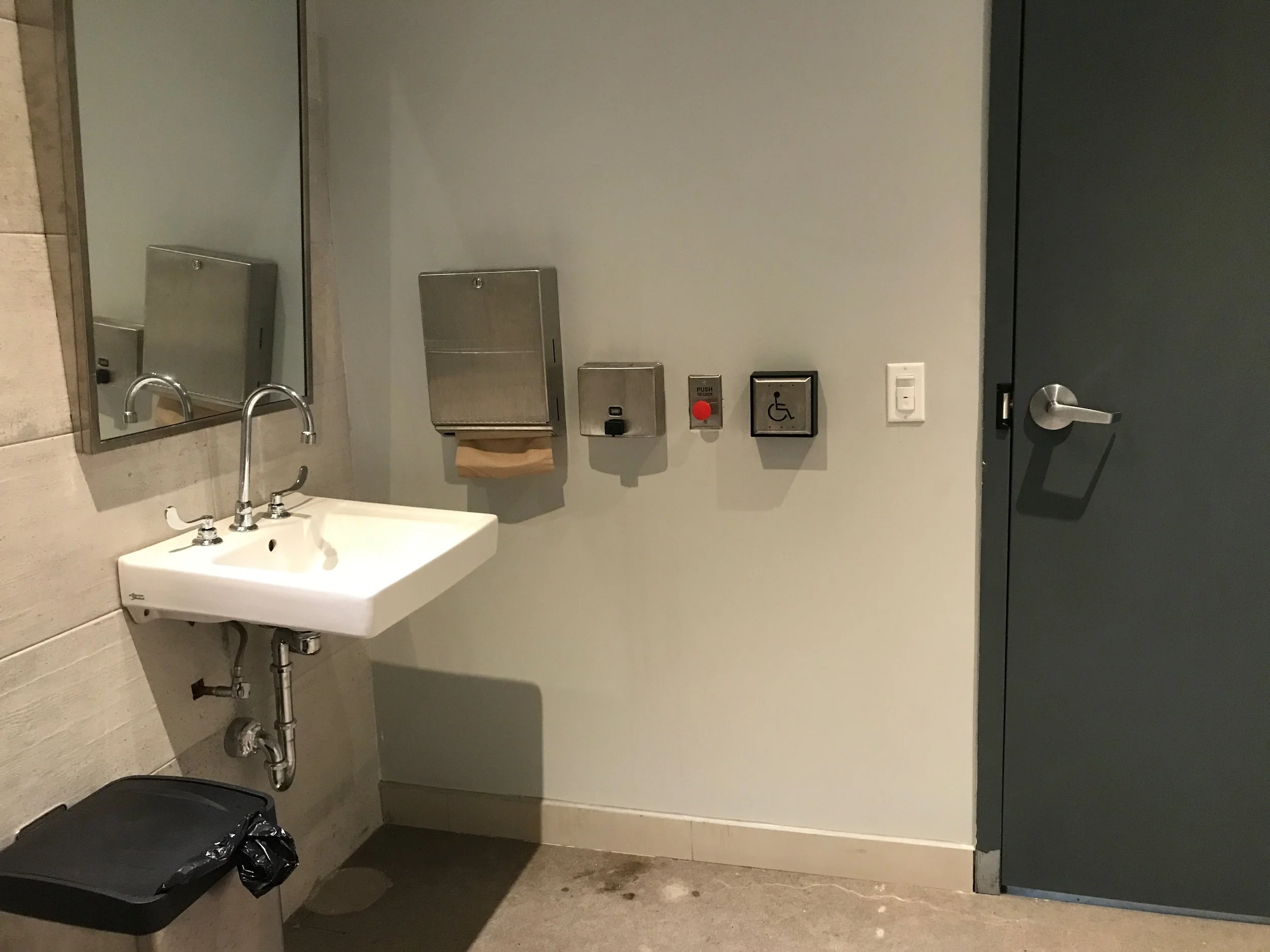 Picture of automatic door opener in washroom