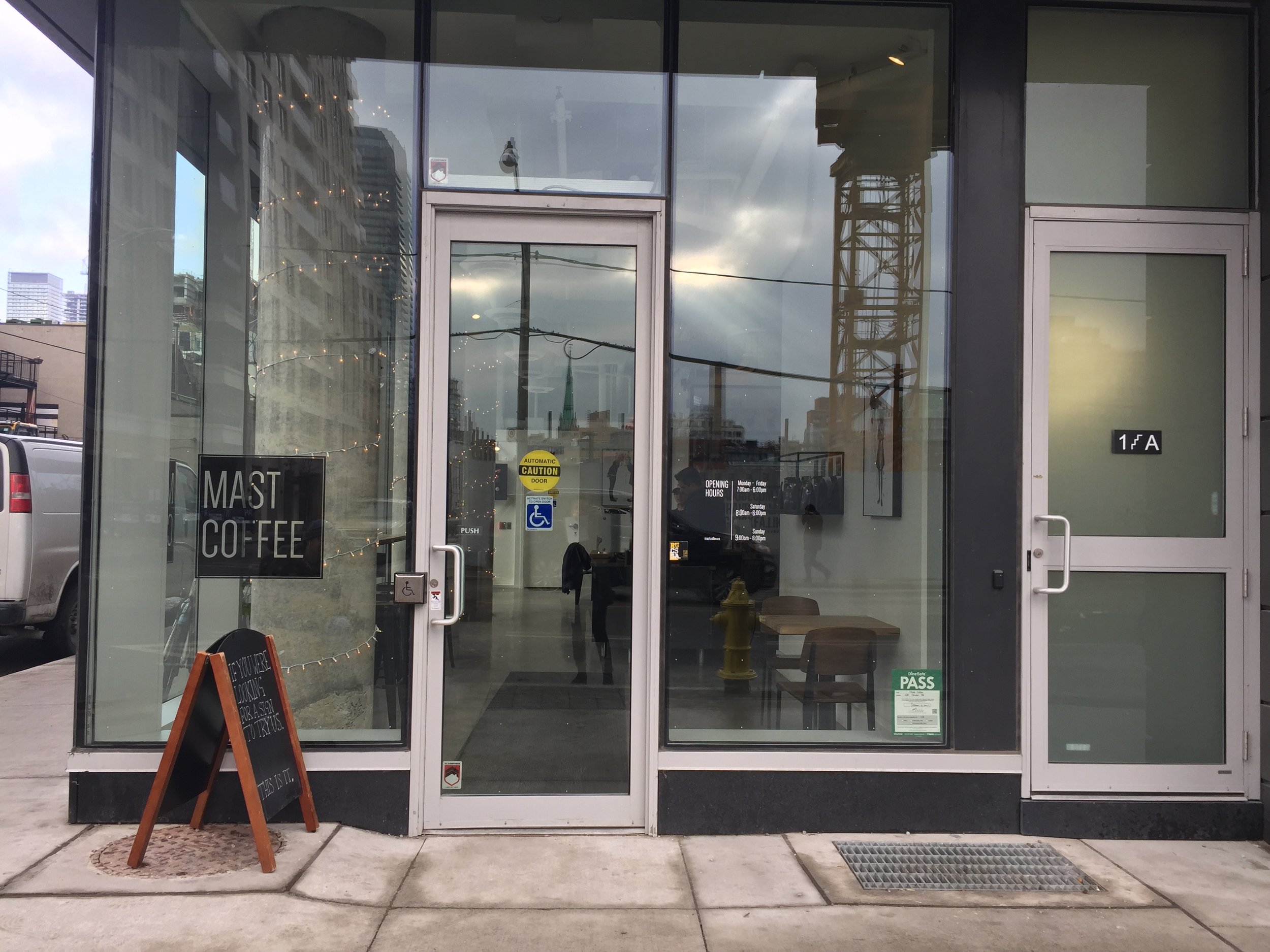 Picture of accessible entrance of Mast Coffee