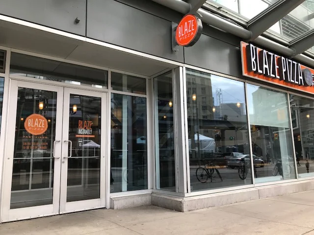 Picture of accessible entrance of Blaze Pizza