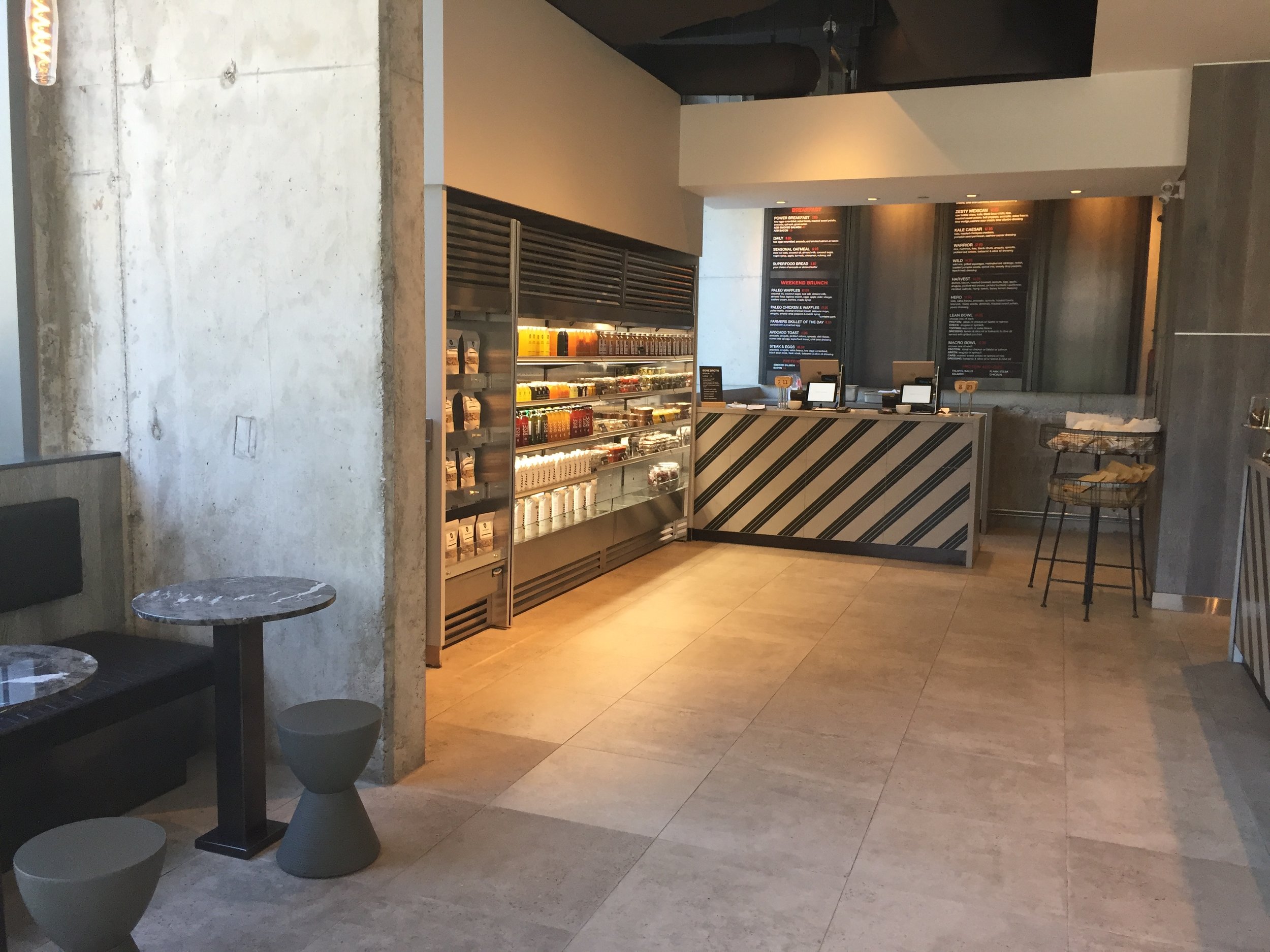Picture of counter and menu in Impact Kitchen