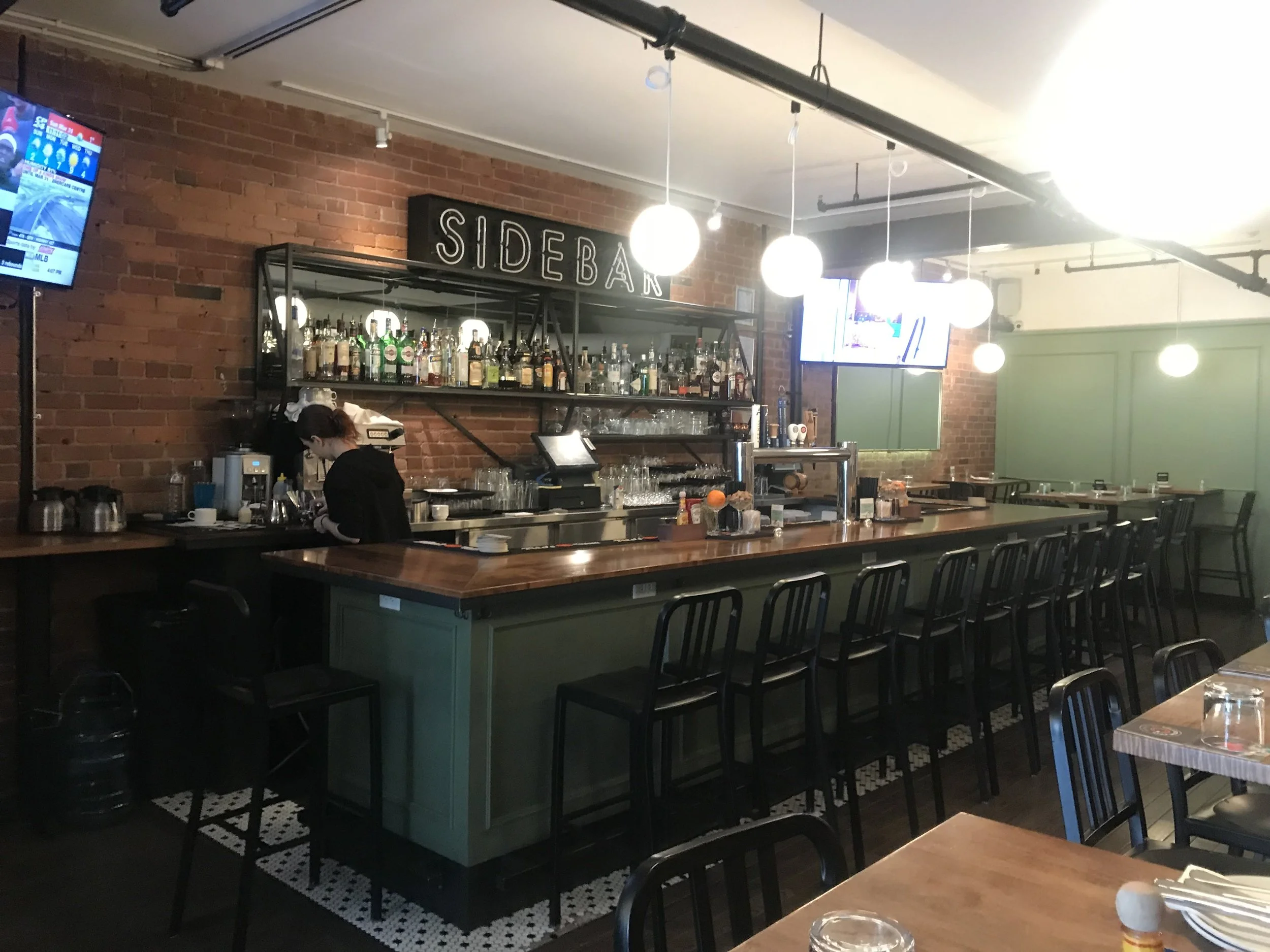 Picture of bar height stools at Sidebar