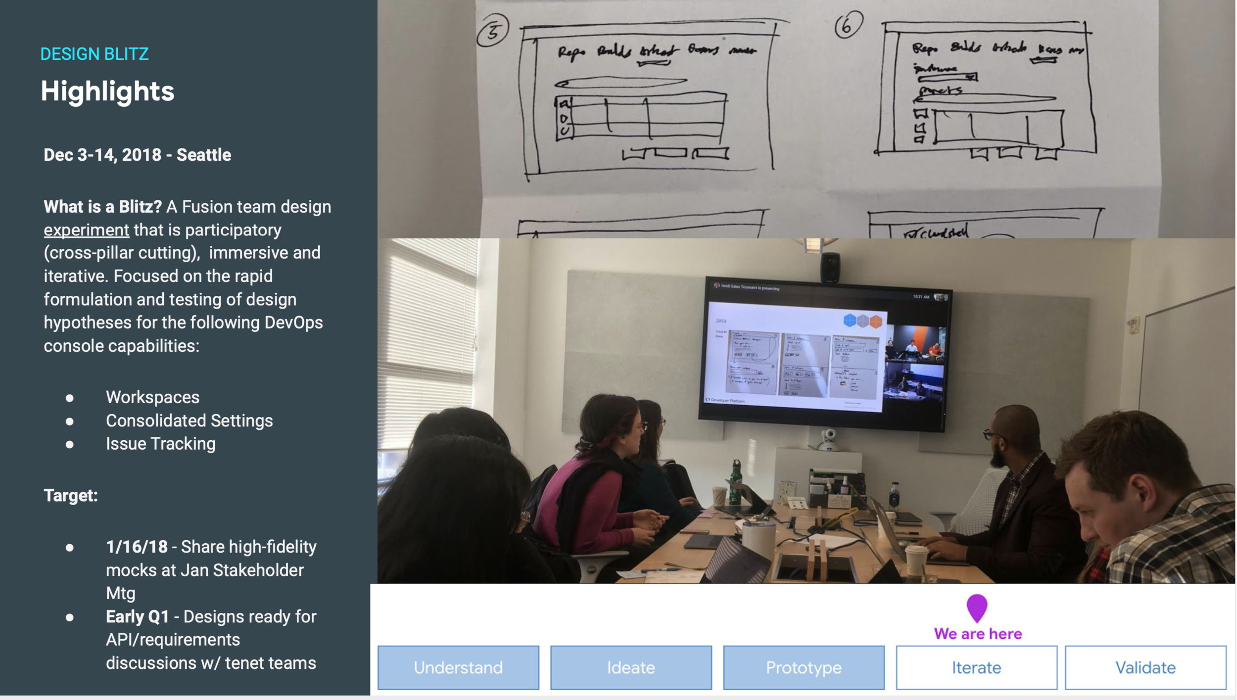  Our research provided valuable insights that enabled us to develop a series of  preliminary mockup sketches , or  design hypotheses , exploring potential solutions to the identified challenges. 