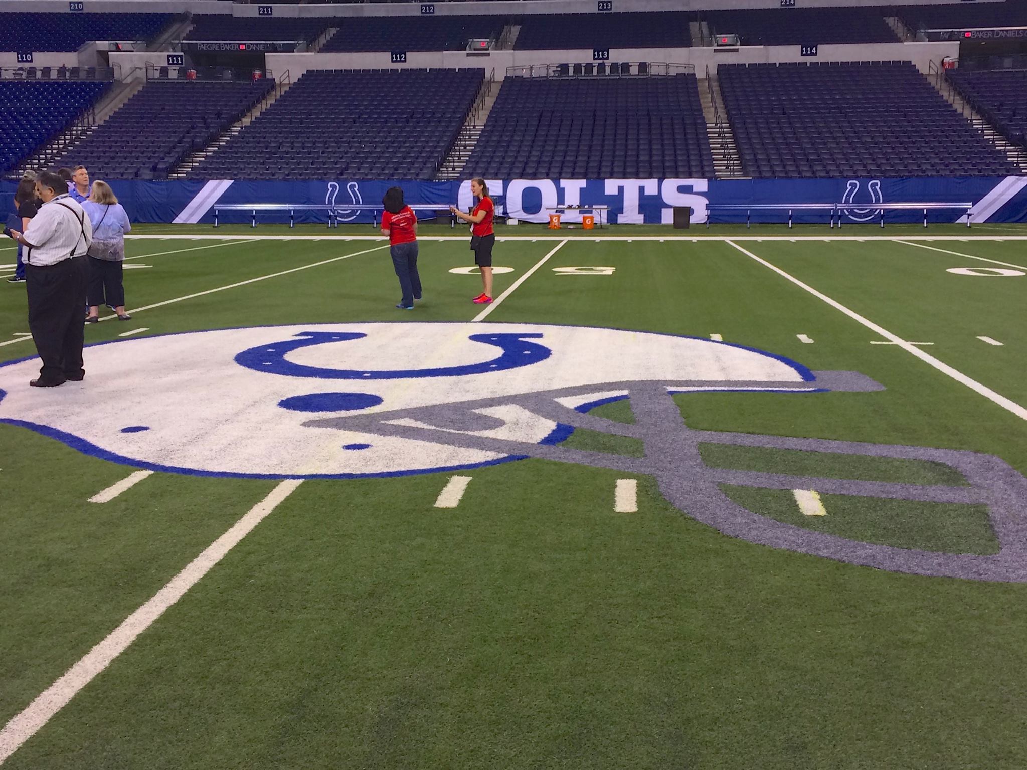 Interviewed corporate guests on the Jumbotron as they kicked field goals and ran routes.