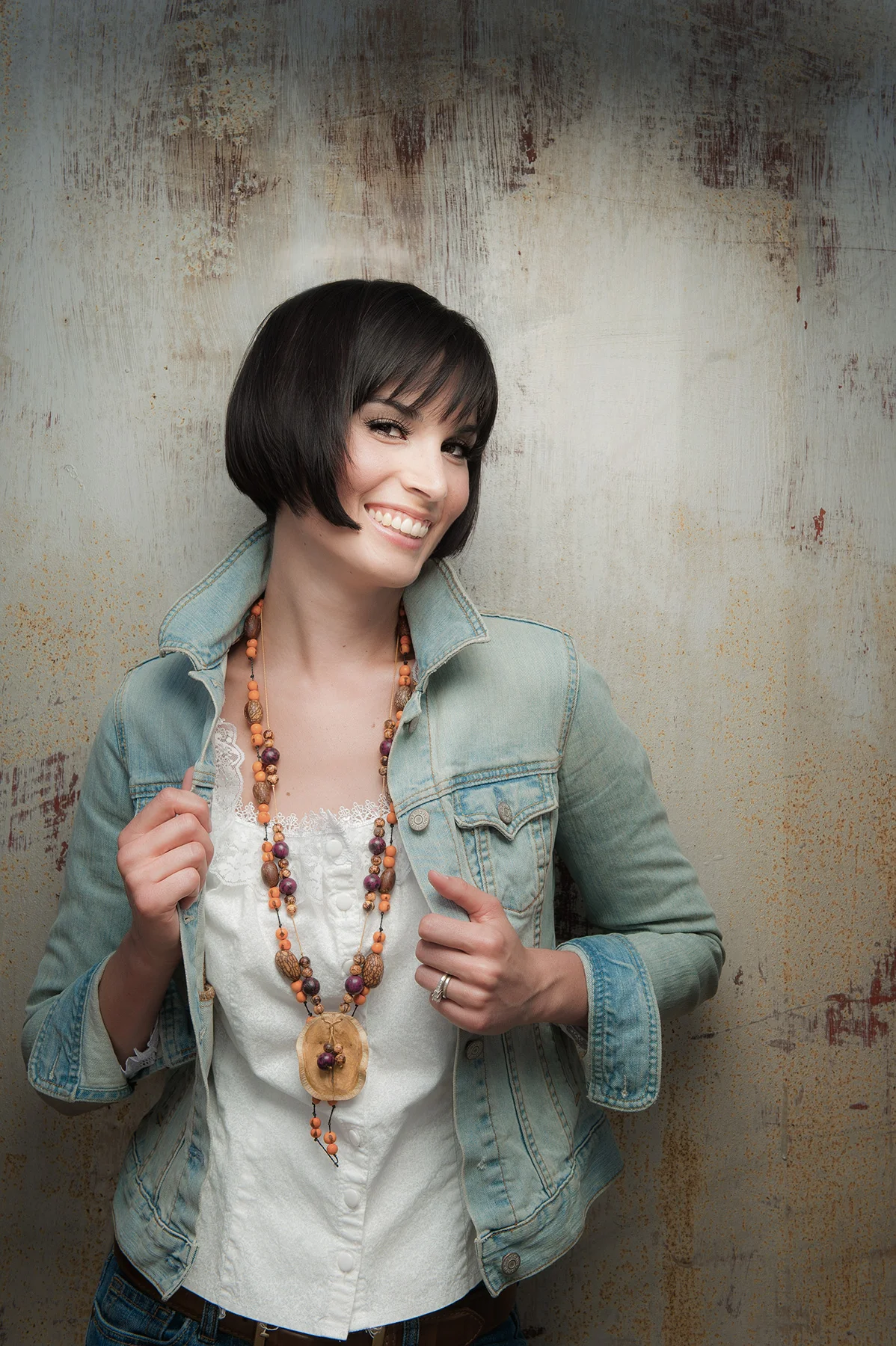 Advertising image of a female model with western fashions shot south of Tucson, AZ