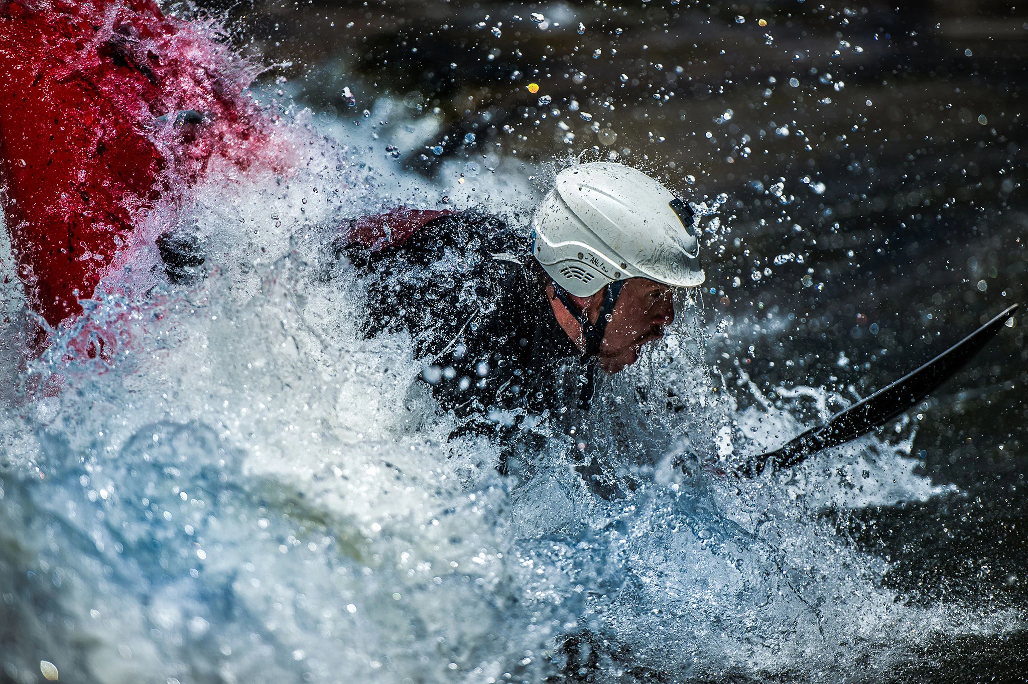 A kayaker navigates the Snake River outside of Jackson, WY