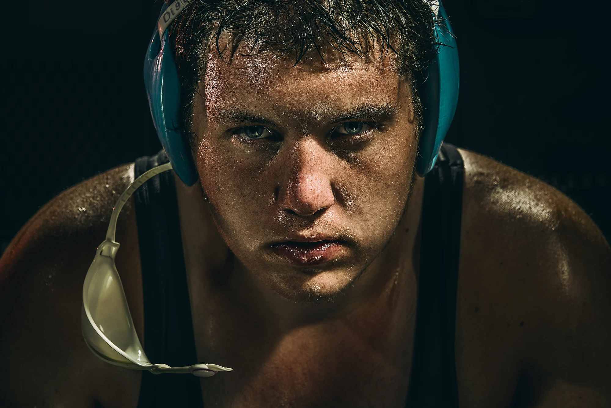 Dramatic Champion Wrestler Portrait