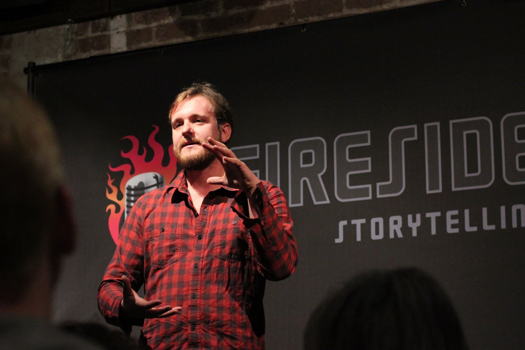 Performing at Fireside Storytelling in 2017