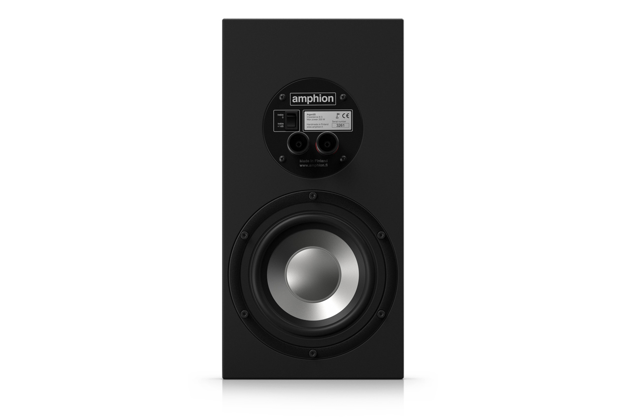 Argon3LS stand-mount speaker rear panel in black finish