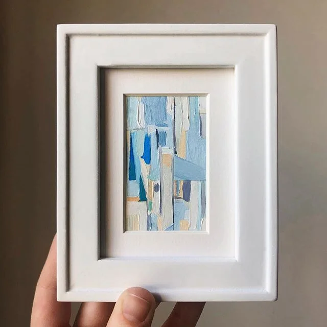 Whoops, I lied, here&rsquo;s another tiny sailboat abstract. Can&rsquo;t wait for the ThinkSmall10 @artspace_richmond exhibition. .
.
.
.
.
.
.
.
#tiny #painting #rva #artspace