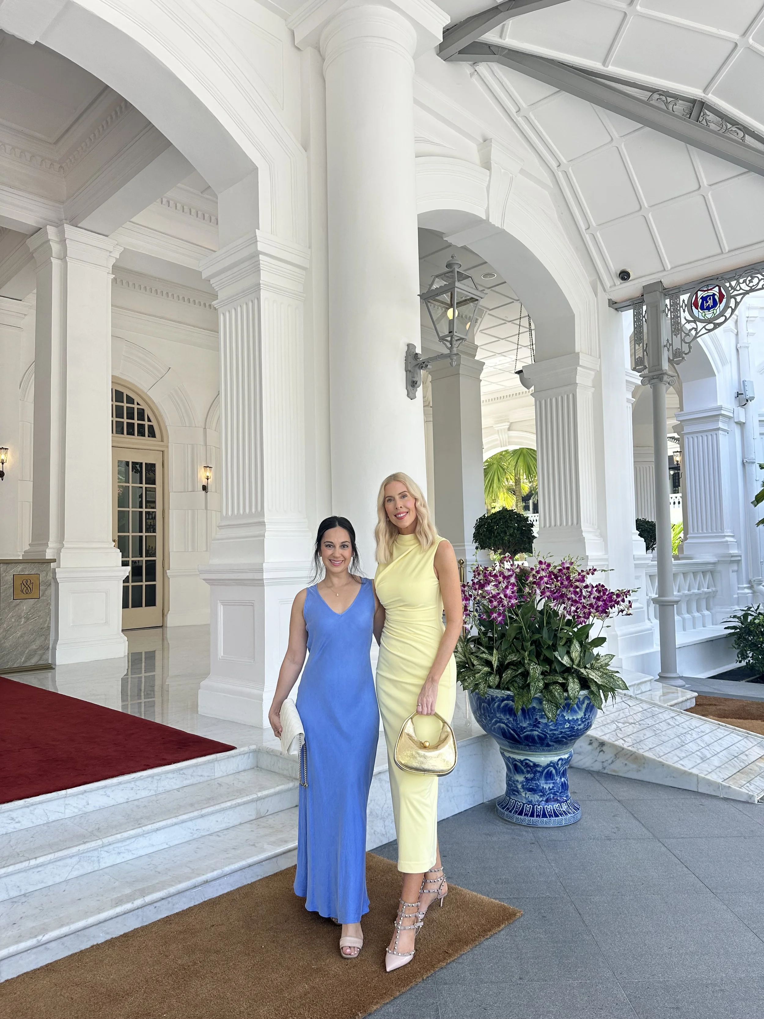 Wendy Russell and Kerrie Hess at Raffles Hotel Singapore