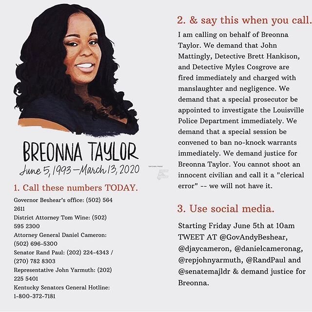 RG @dopequeenpheebs 
EDIT: Like I suspected, nothing but busy signals. Here are the email address to contact these folks with the same message:

Governor Beshear: https://governor.ky.gov/contact/contact-us 
Tom Wine: administrator@louisvilleprosecuto