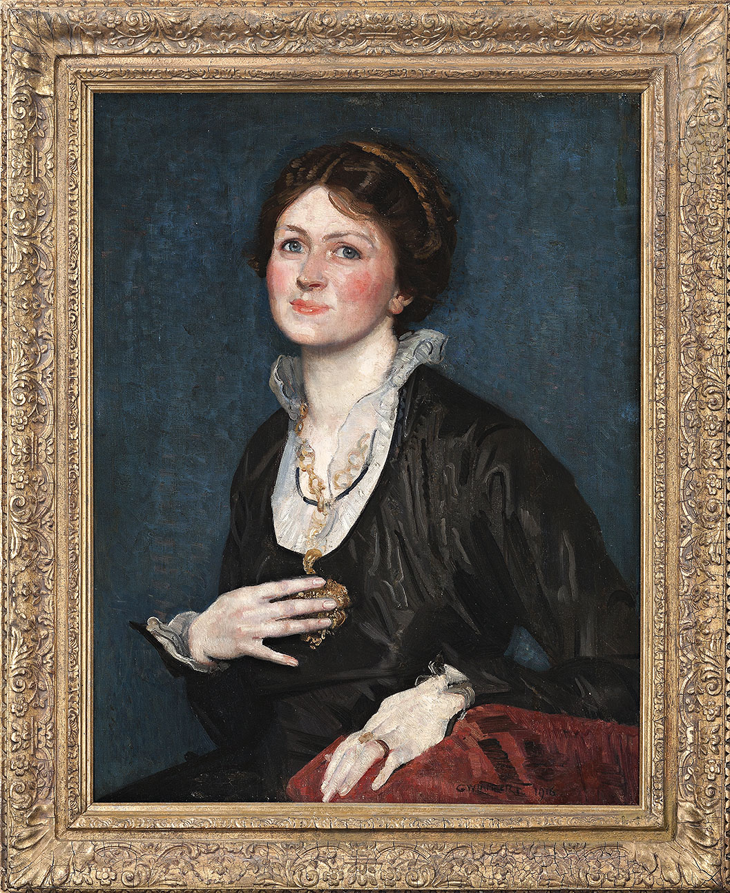 GEORGE WASHINGTON LAMBERT (1873–1930) Mrs Will Dyson (Ruby Lind) 1916 oil on canvas, signed and dated ‘G.W. Lambert 1916’ lower right, 69 x 53 cm
