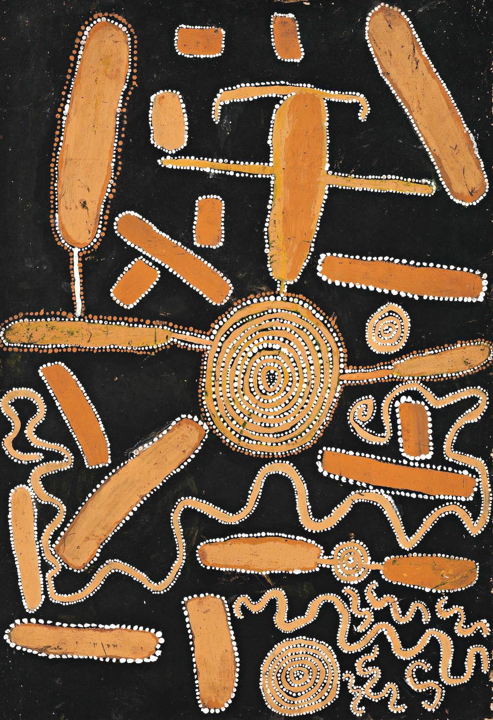 SHORTY LUNGKATA, 1920–1987 Snake Dreaming at Lampintjanya , 1972