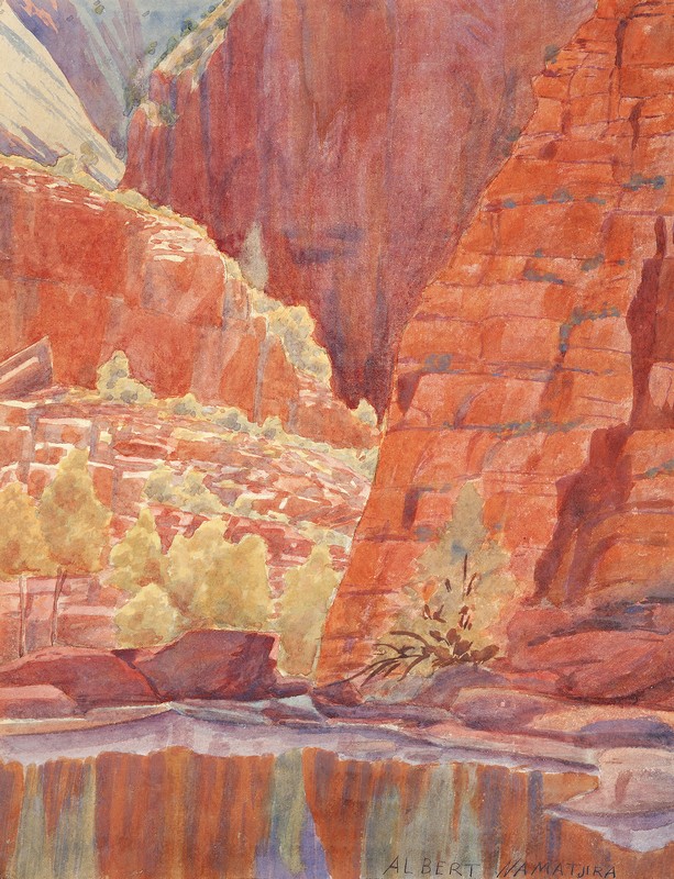 ALBERT NAMATJIRA, 1902–1959 QUARTA-TOOMA (ORMISTON GORGE) , 1939 Sold at Deutscher + Hackett, Important Aboriginal Works of Art, Melbourne, 25 May 2016 , for $85,400