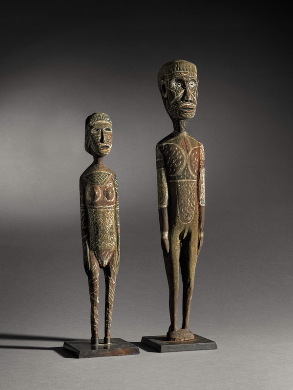 BENEDICT PALMEIUA MUNKARA, circa 1925–1978 Untitled, Male and Female Figures of Purukapali and Bima Sold for £251,000 IBP