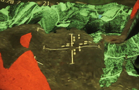 "Terra Forma" augment reality piece by artist Tyler Henry .
