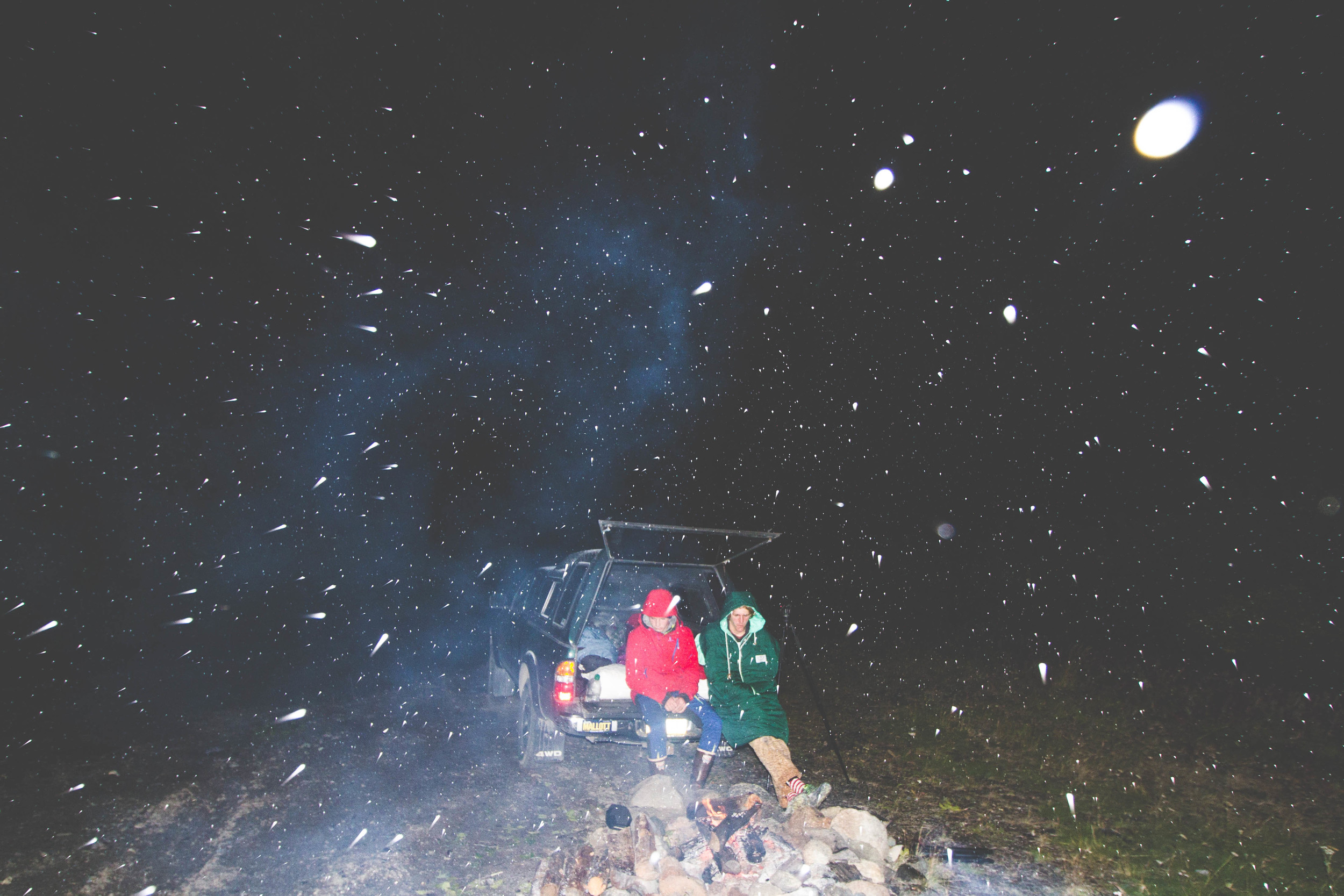 Camping on an abandoned road near Matanuska Glacier