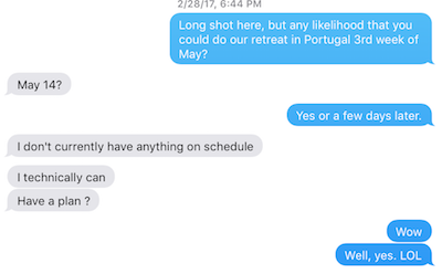 A yes was so unexpected that I actually said, "WOW" out loud when she responded. Within three weeks, we had enough women signed up and were booking our flights to Portugal. I knew all of the participants and most of them were some of my closest friends. Aware that the unfoldment happened so organically, we knew this journey was going to be very special. And that is was.